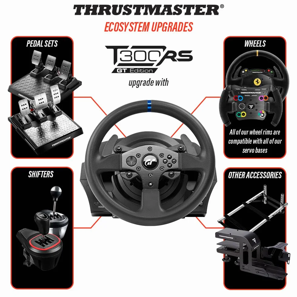 Thrustmaster T300 RS GT Kierownica Wyścigowa z Force Feedback - Oficjalnie licencjonowana przez Gran Turismo - PS5 / PS4 / PC