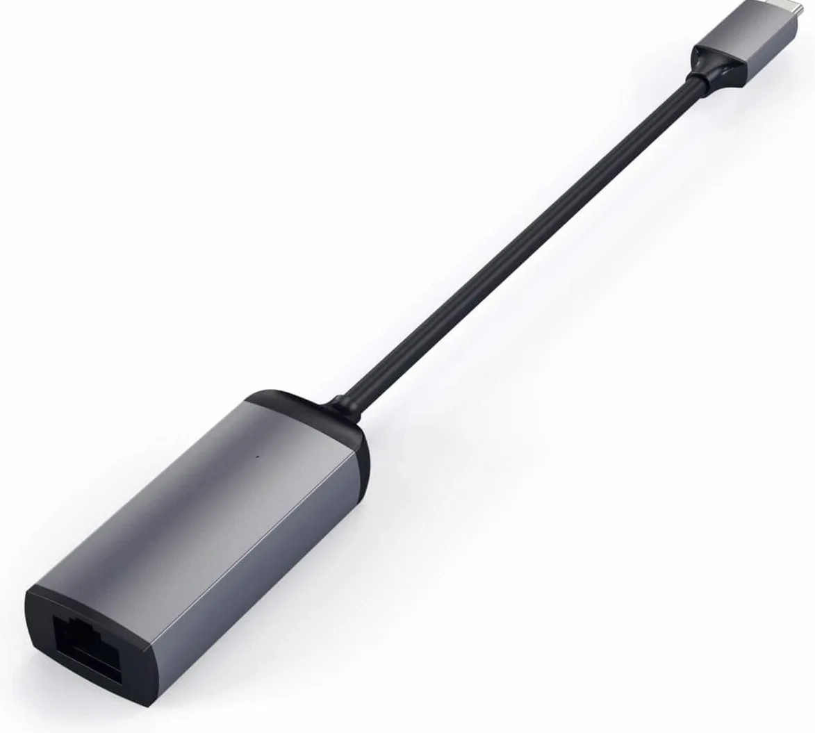 SATECHI Adapter Ethernet USB-C z aluminium, połączenie gigabitowe 10/100/1000 Mb/s, kompaktowa konstrukcja typu plug-and-play do MacBook Air/Pro/Neo, laptopa, iPad, iPhone i innych – gwiezdna szarość