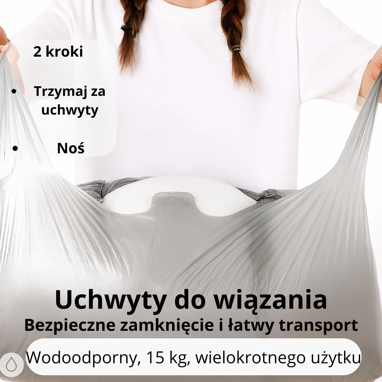 Torby do przechowywania ubrań XXL 82×125 cm wodoodporne PE zestaw 10 sztuk