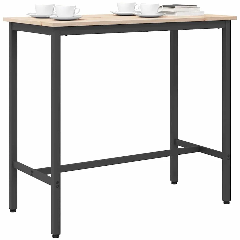 vidaXL stół Naturalny 100 x 50 x 91 cm Drewno inżynieryjne i stal, Nowoczesny stół, regulowana wysokość, eleganckie biurko, funkcjonalny mebel do domu, stylowa powierzchnia