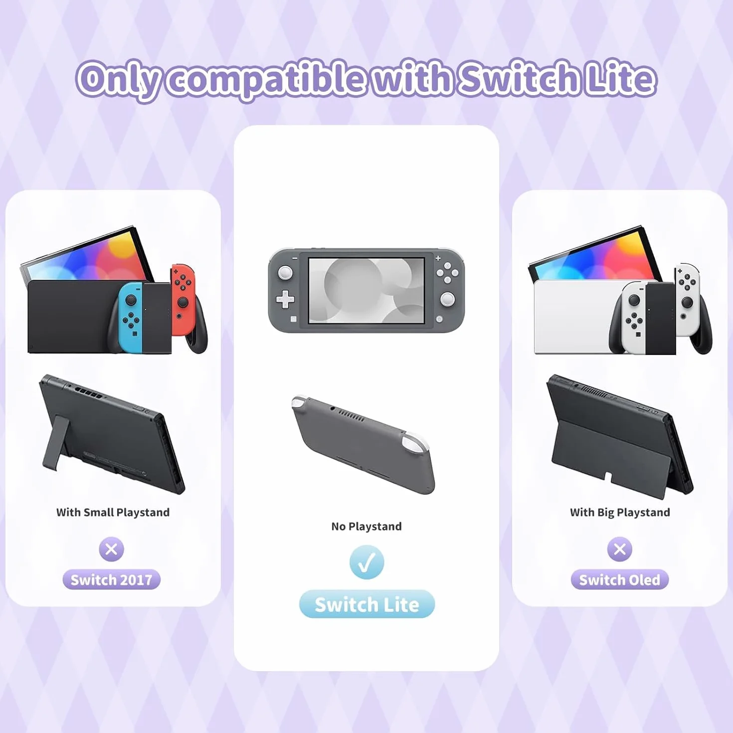 Kuitmor Etui Ochronne na Switch Lite, Miękka Silikonowa Osłona z 2 Pokrywkami na Gałki