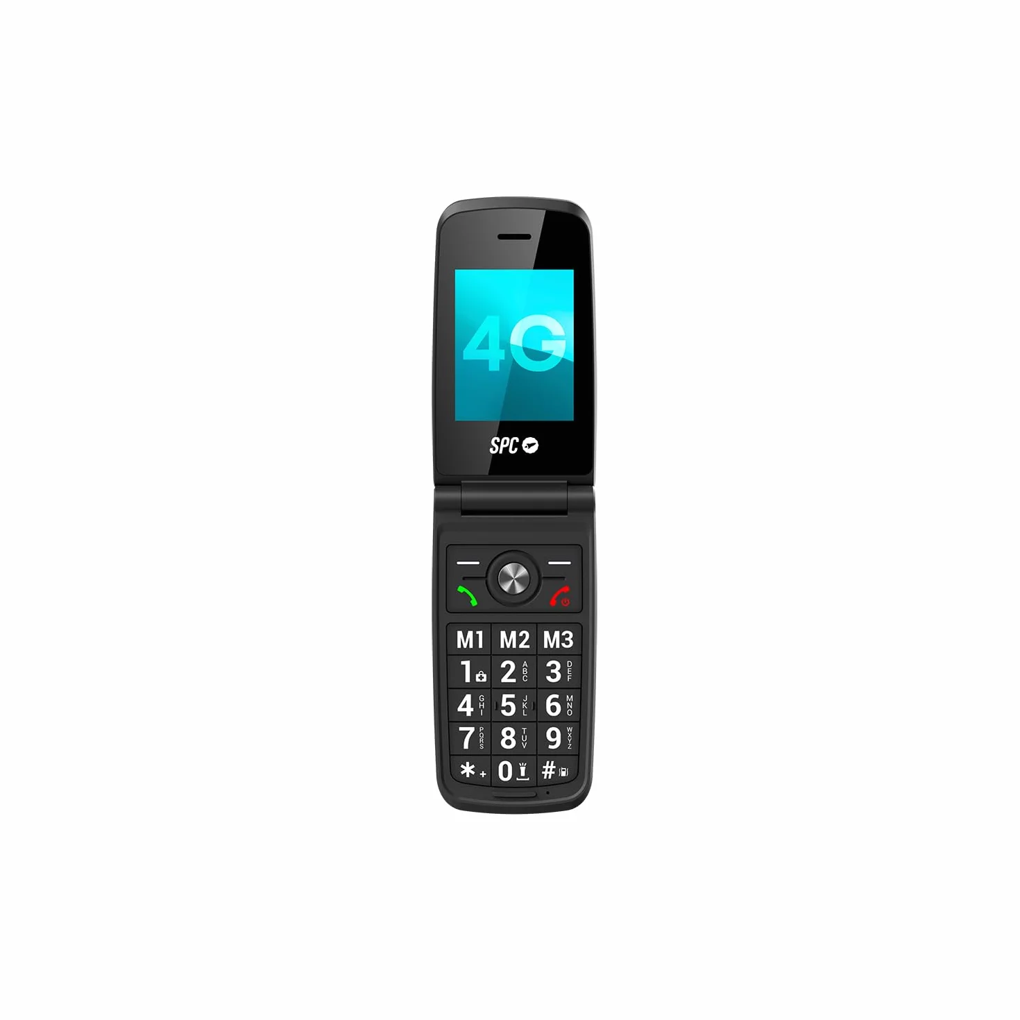 SPC Titan 2 – telefon komórkowy z klapką dla seniorów z 4G, dużymi przyciskami, głośnym dzwonkiem 105 dB i ekranem 2,4 cala, łatwy w użyciu i konfiguracji zdalnej, 3 szybkie wybieranie, czas pracy