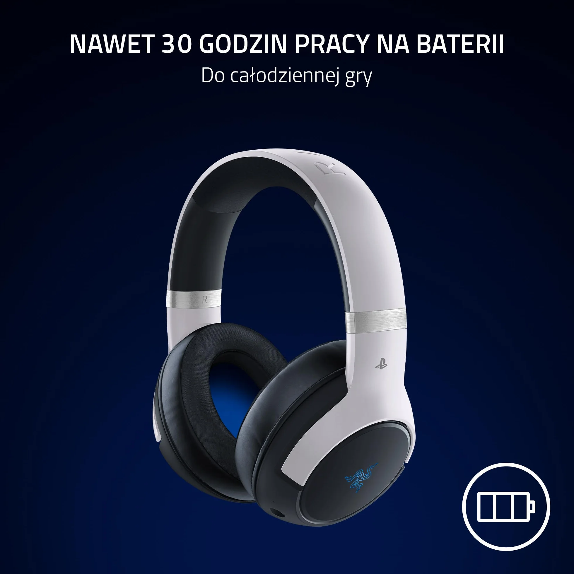 Razer Kaira Pro HyperSpeed - wieloplatformowy bezprzewodowy zestaw słuchawkowy do gier (bezprzewodowy HyperSpeed, HyperSense Haptic, głośniki tytanowe 50 mm) czarno-biały