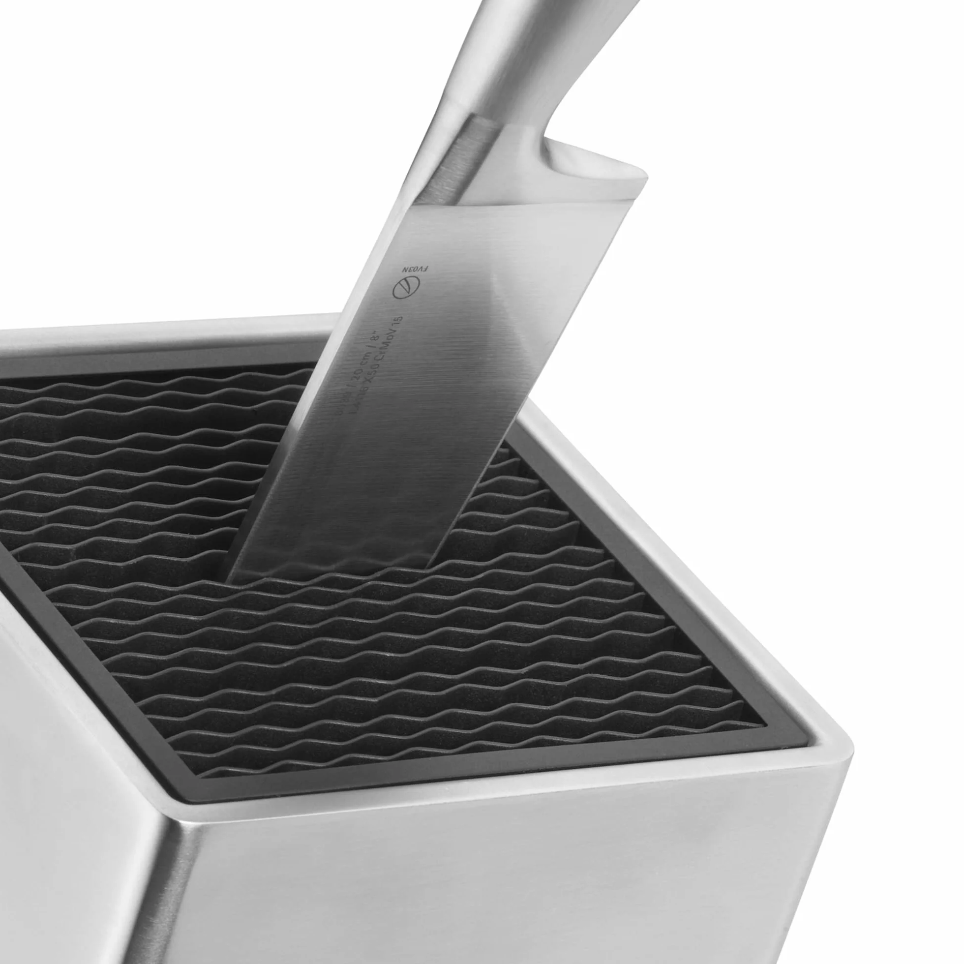 WMF 1893844500 FlexTec blok na noże ze stali nierdzewnej pusty, na maks. 15 noży kuchennych, możliwość podziału noży, optymalna ochrona, stal nierdzewna Cromargan, wysokiej jakości tworzywo sztuczne