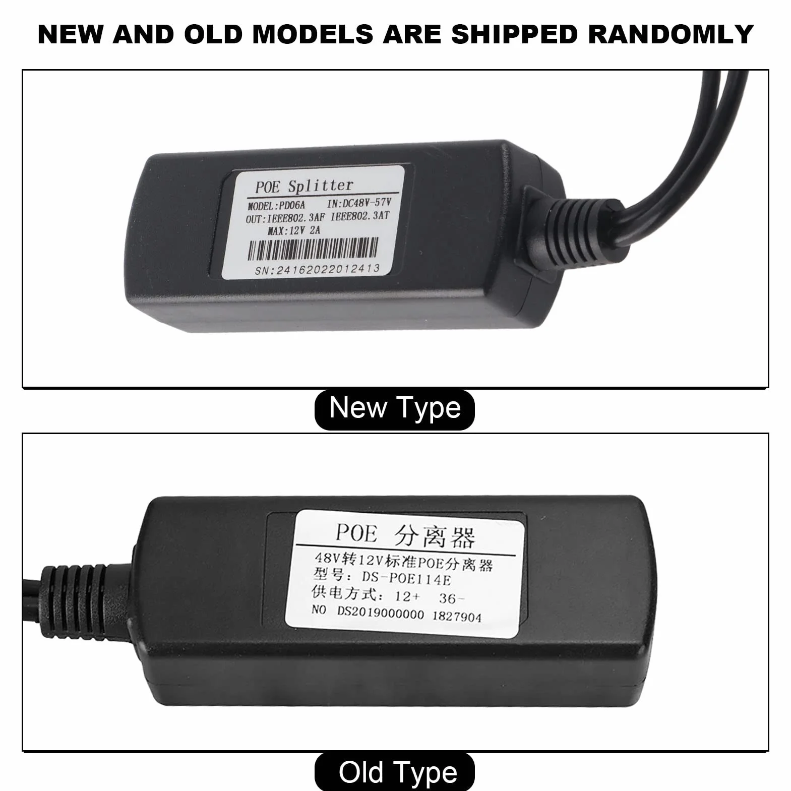 48 V do 12 V POE rozdzielacz złącze adapter kabel do
