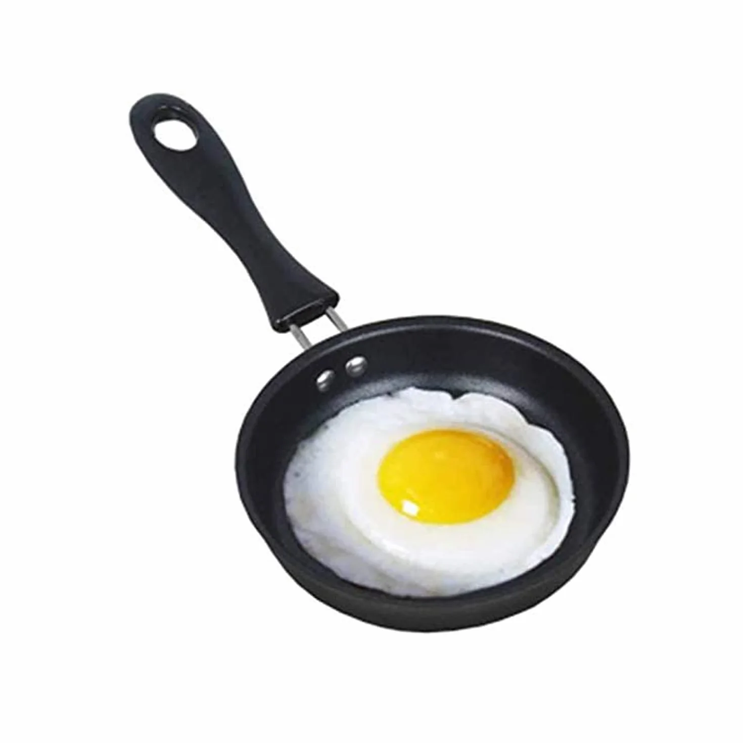 Mini patelnia, 12 cm, mini patelnia do jajek z uchwytem, odporna na ciepło, nieprzywierająca, przenośna, kempingowa, kuchenka gazowa, kuchenka indukcyjna