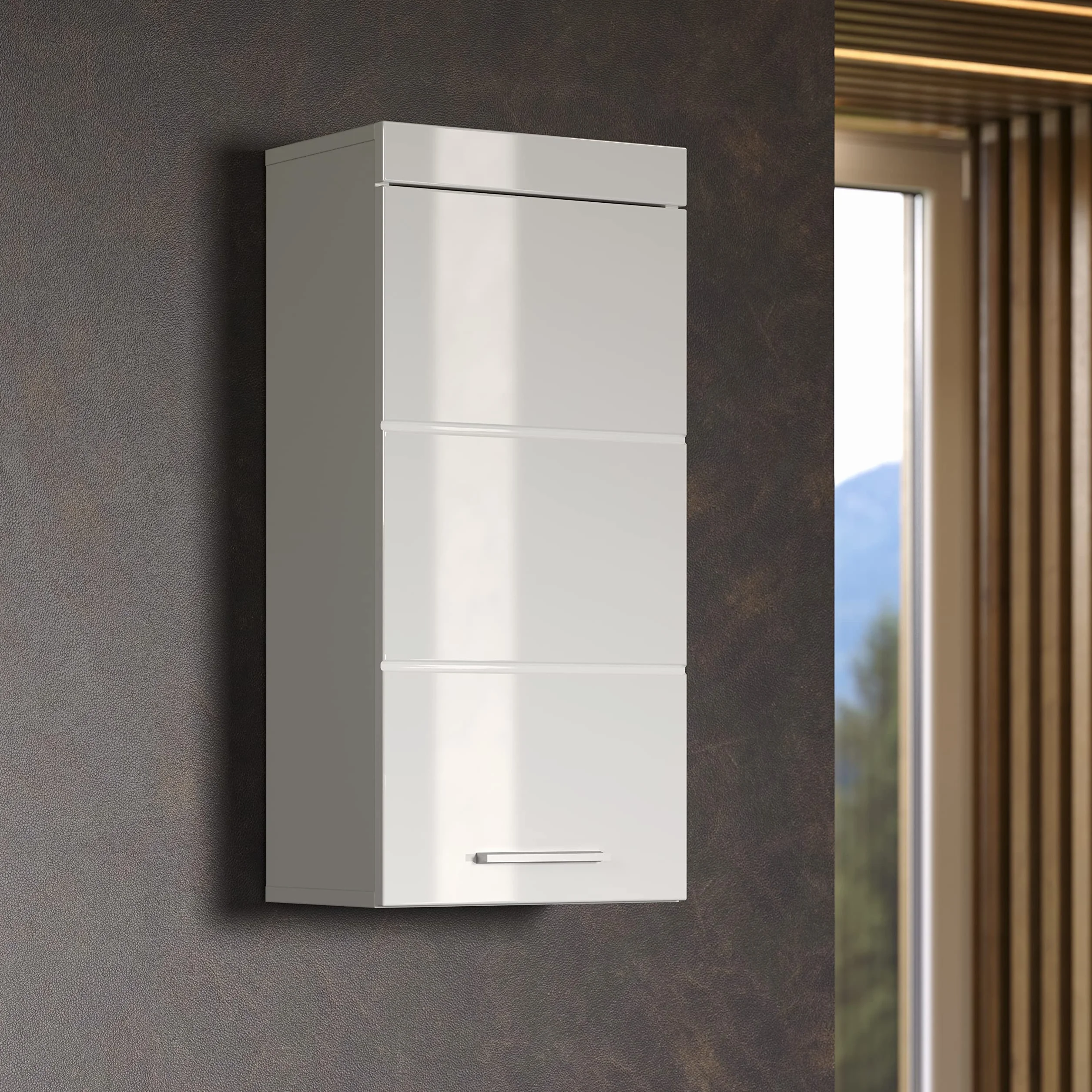 Trendteam Smart Living Szafka wisząca Amanda 37x77x23 cm biały wysoki połysk