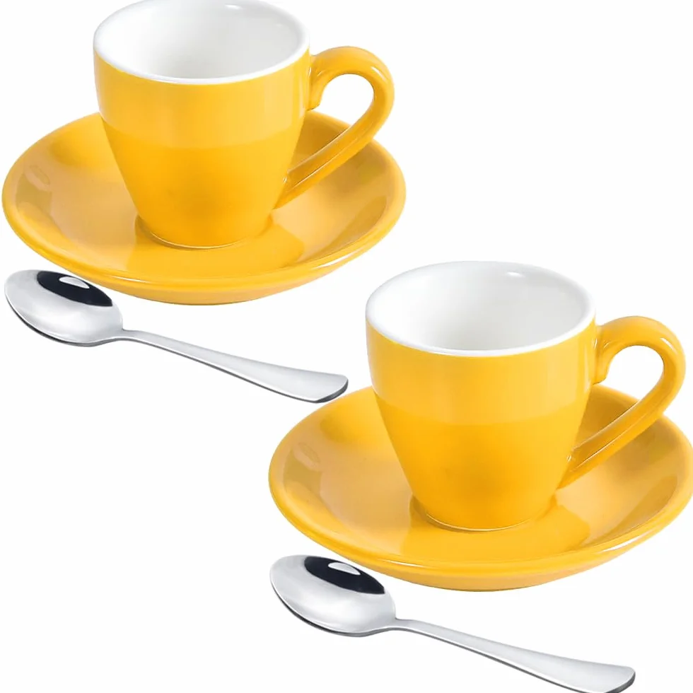 ionEgg Porcelanowy kubek do espresso 80 ml 2 sztuki żółty