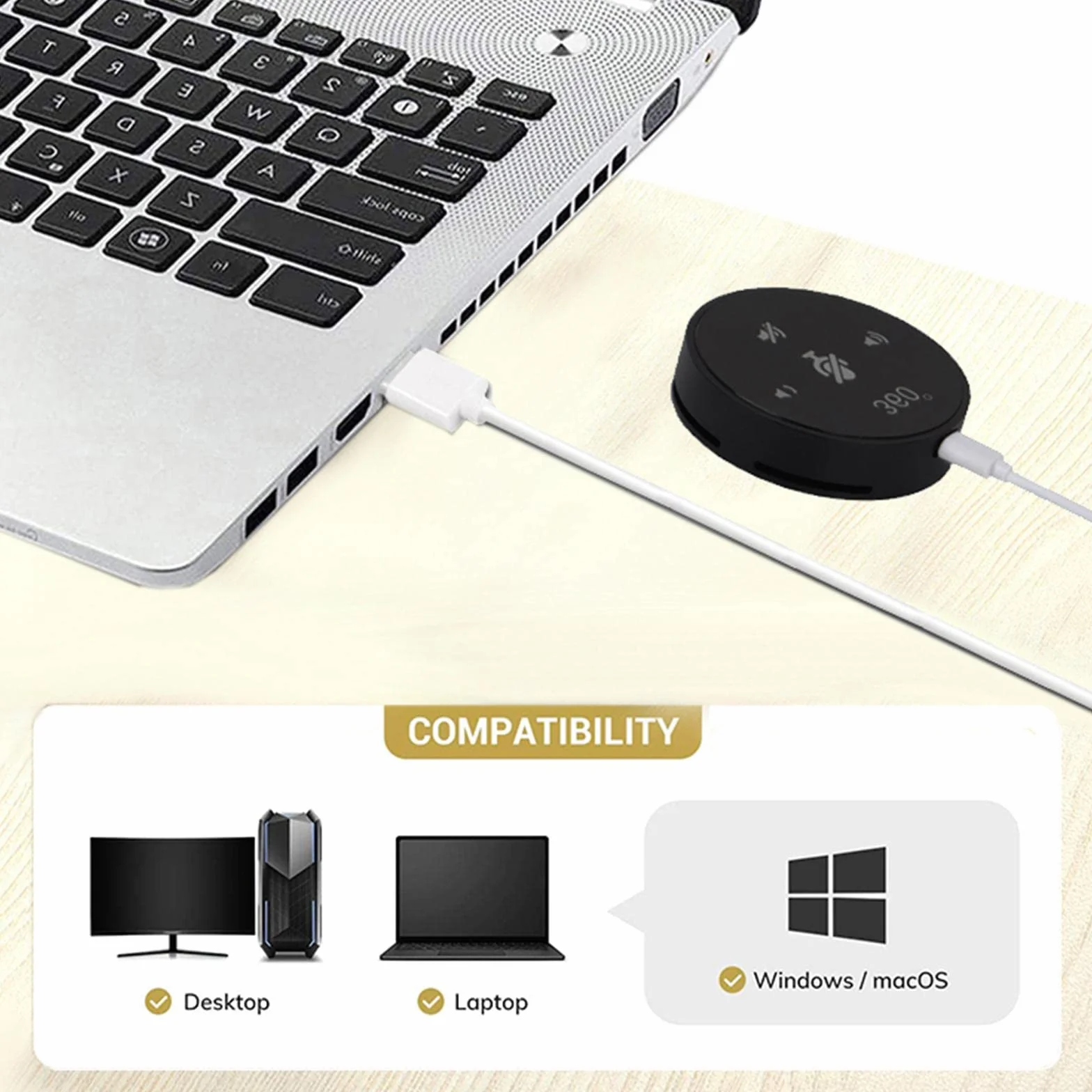 Głośnik mikrofonowy konferencyjny USB do komputera Laptop Gra Gra Czat głosowy