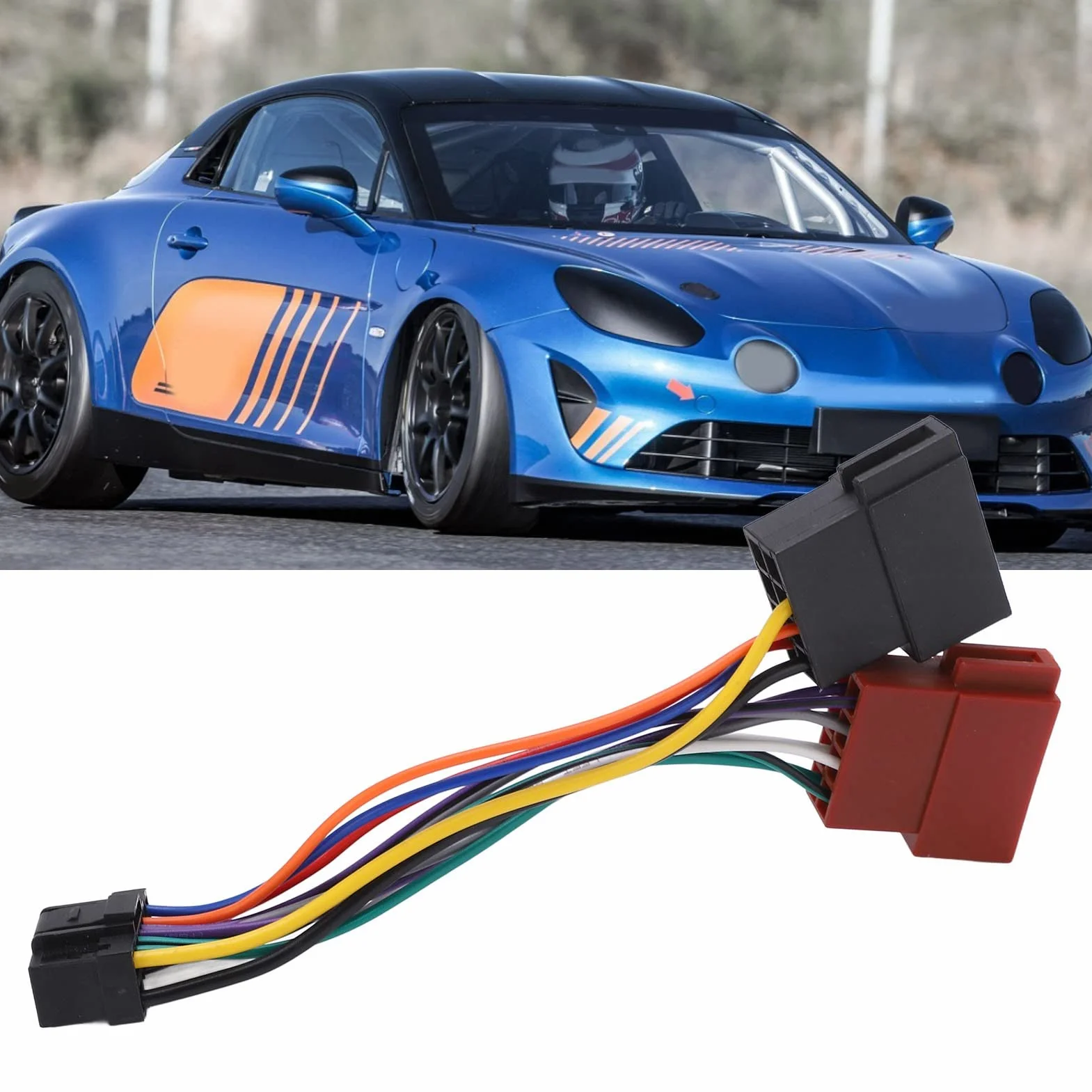 Aramox Adapter Wiązki Przewodów Samochodowych, 16 Pin ISO, Złącze do Radia Stereo, Zamiennik compatible with Alpine