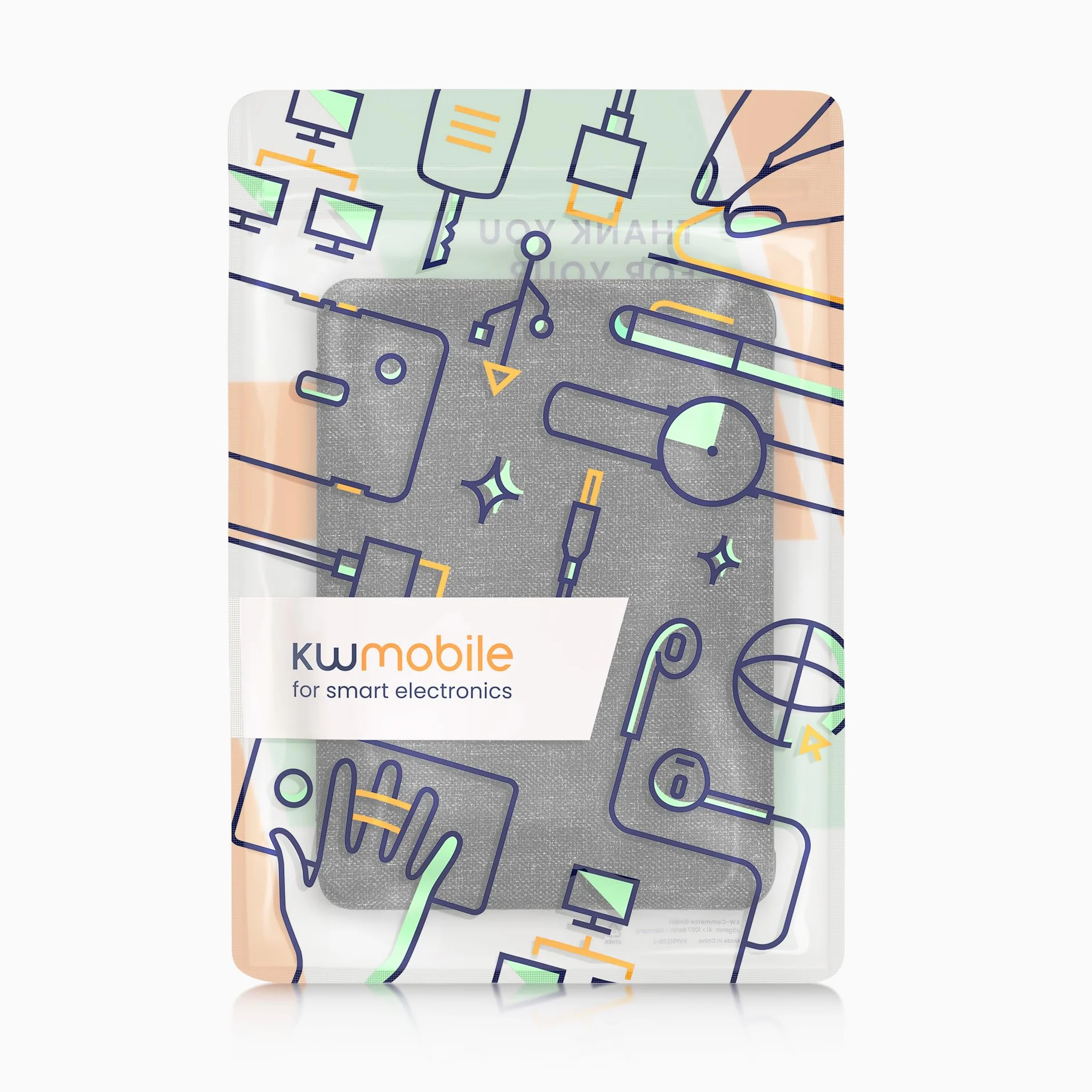 kwmobile Etui kompatybilne z Amazon Kindle Paperwhite (12. generacji 2024)/Kindle Colorsoft – etui z tkaniny w stylu książki, etui z klapką – ciemnoszare