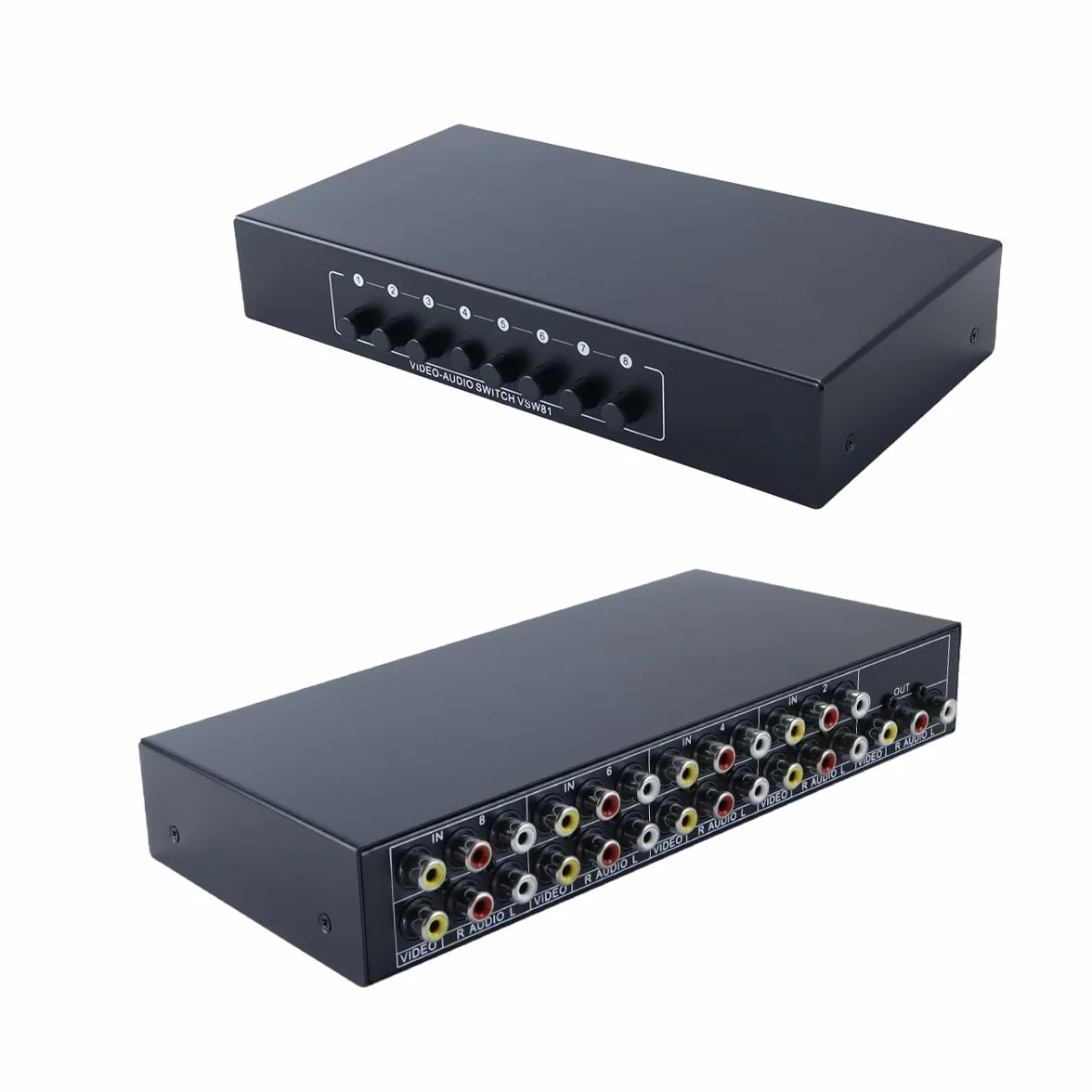 8 portów AV Switch Box 8 w 1 Out AV Composite Switcher Splitter do HDTV LCD DVD Konsole do gier