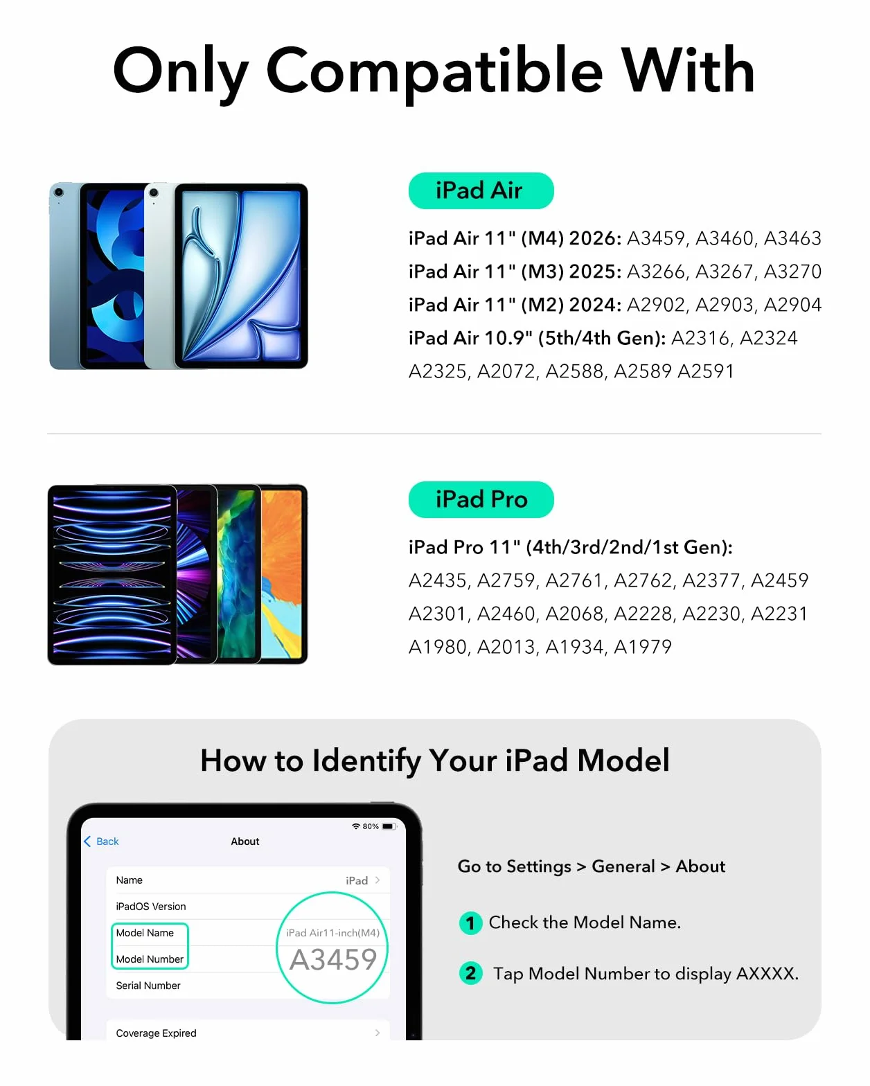 ESR Magnetyczne etui na klawiaturę, iPad Air 6/5/4/iPad Pro 11, iPad Air 11" (M2 2024), swobodnie unoszący się stojak, sprężynowe przyciski, precyzyjny gładzik Multi-Touch, czarny