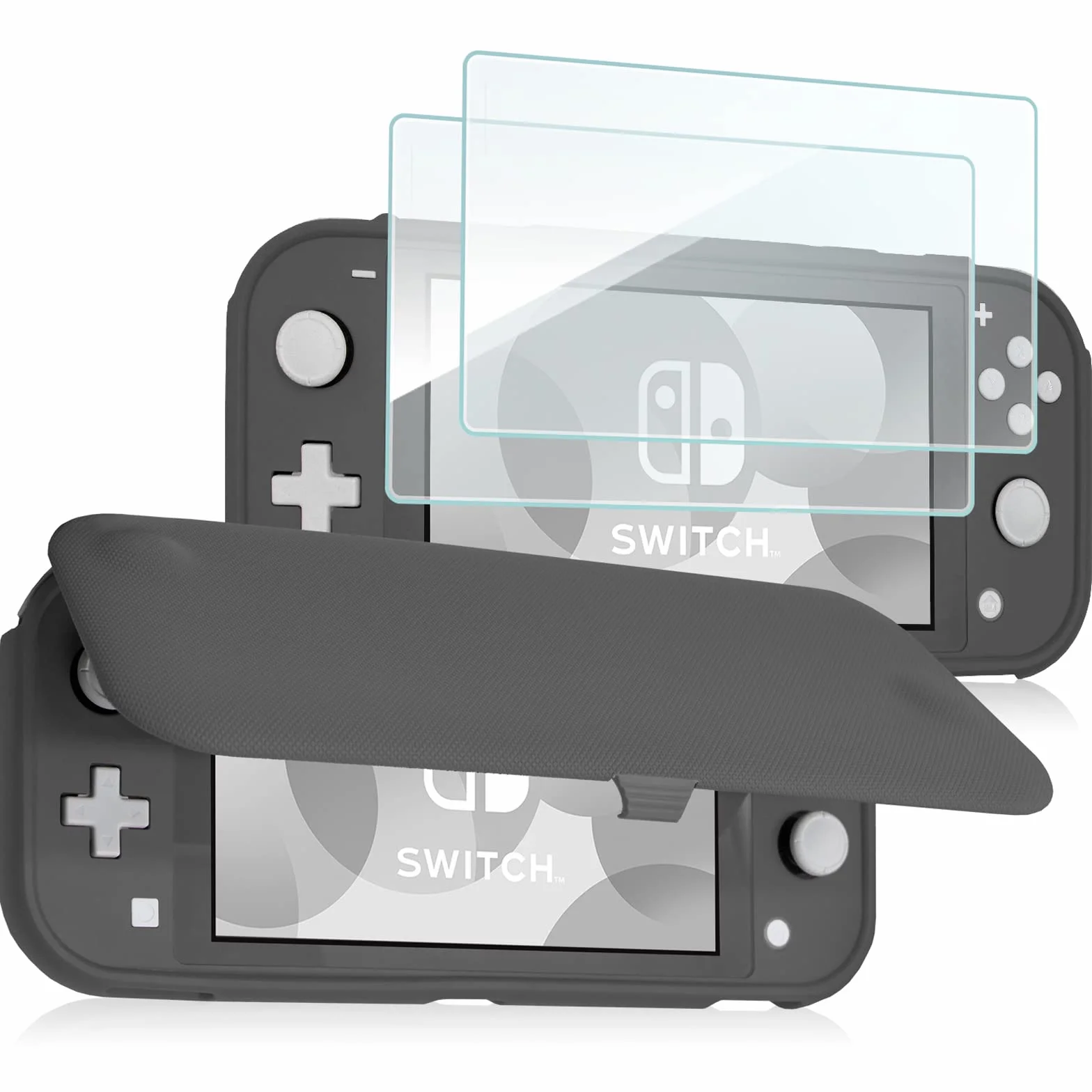Procase Obudowa z Klapką do Nintendo Switch Lite 2019, Ochronna Zdejmowana Skrzydła + 2 Folia Ekranu, Łatwa Instalacja, Minimalistyczna i Trzeźwa