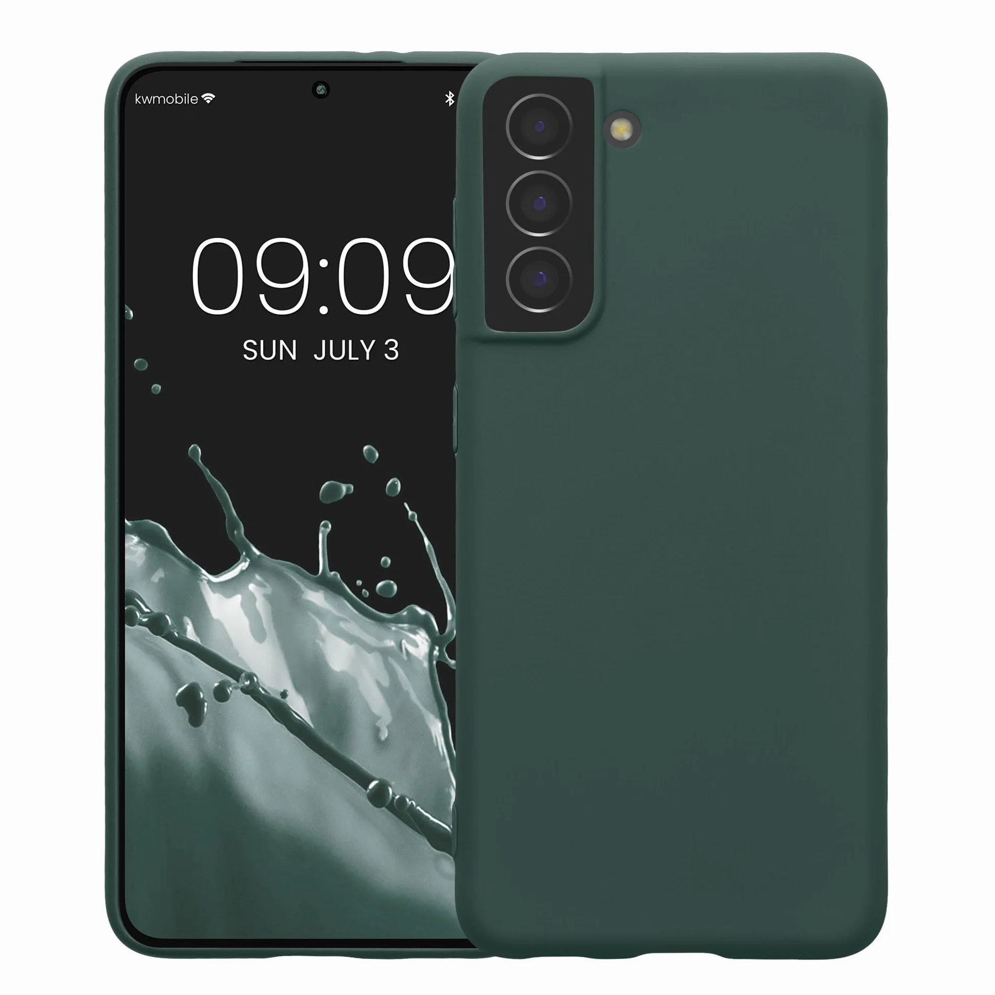 kwmobile Etui na Samsung Galaxy S21 Case - Ultracienkie TPU i silikon z podniesionymi krawędziami zapobiegającymi upadkom - Niebiesko-zielony