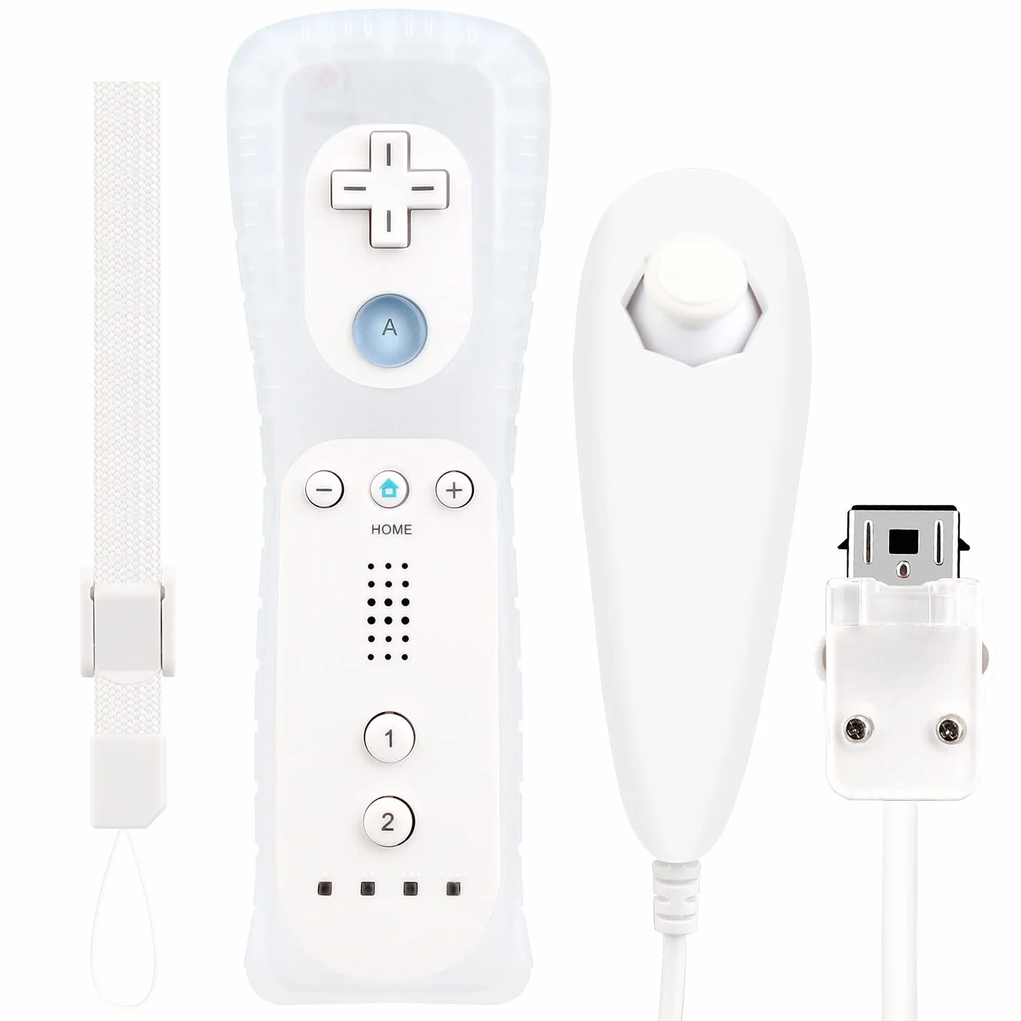 OSTENT Zdalny Sterownik Czujnika Ruchu + Przewodowy Nunchuck Combo do Konsoli Nintendo Wii - Kolor Biały
