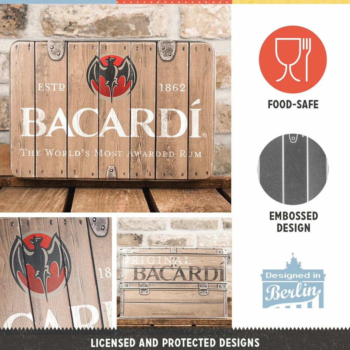 Nostalgic-Art Bacardi puszka na zapasy 2,5 l Wood Barrel retro vintage blaszana z pokrywką