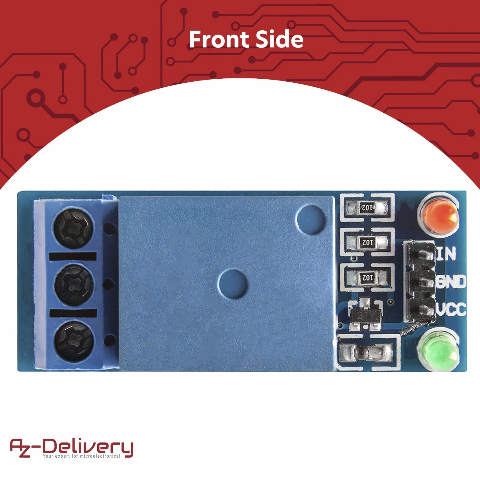 AZDelivery 1-przekaźnik 5V KF-301 moduł wyzwalacza niskopoziomowego kompatybilny z Arduino i Raspberry Pi wraz z e-bookiem!