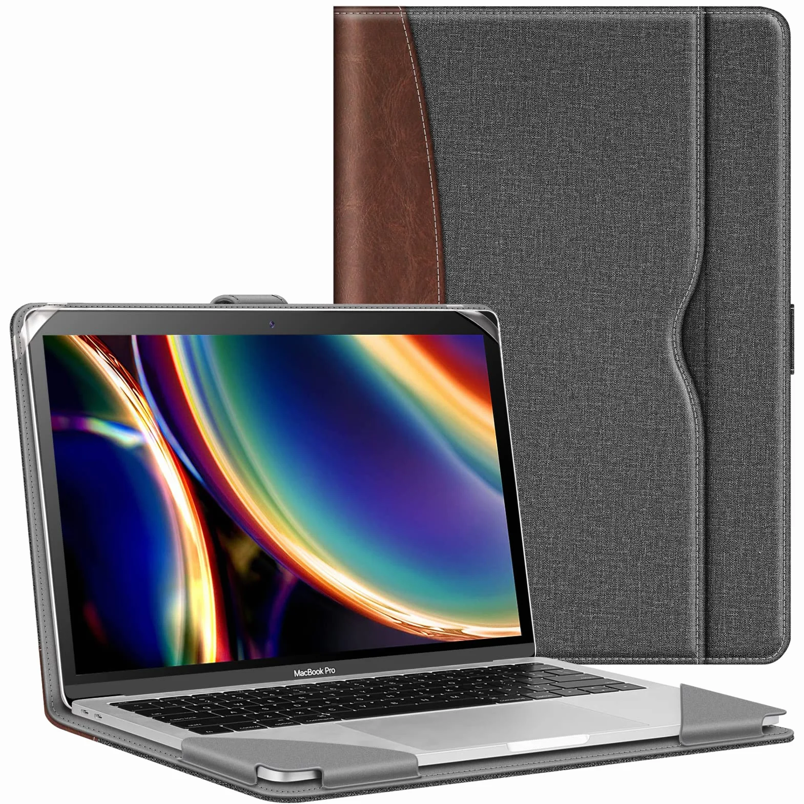 Fintie etui kompatybilne z MacBook Air 13 A2337 (M1) / A1932 / A2179 (2020 2019 2018) i MacBooka Pro 13 (2016-2022) - Pokrowiec ochronny z kieszenią na dokumenty Odporne na wstrząsy, szary vintage
