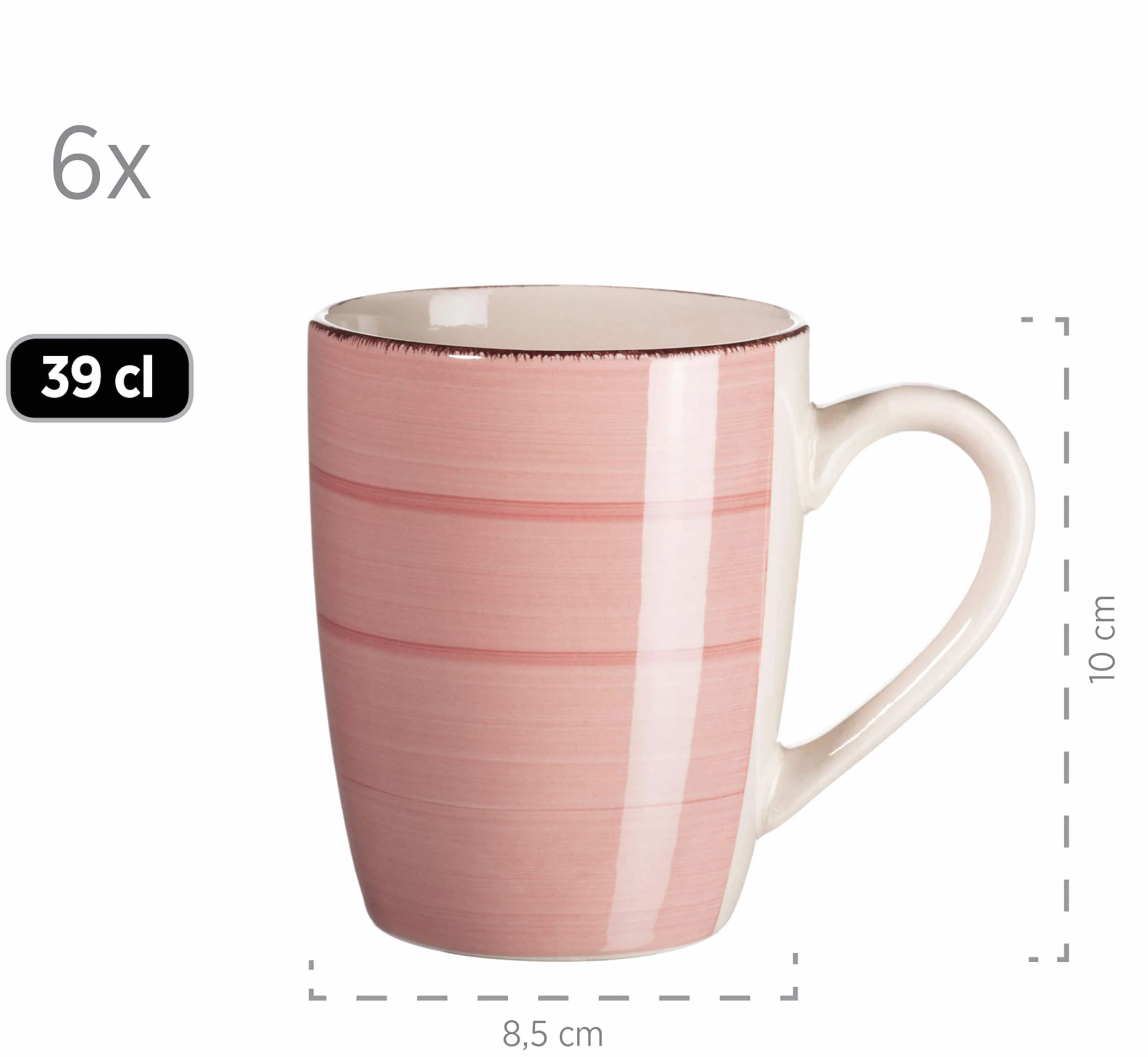 MÄSER Bel Tempo II 30-częściowy zestaw naczyń ceramicznych vintage różowy