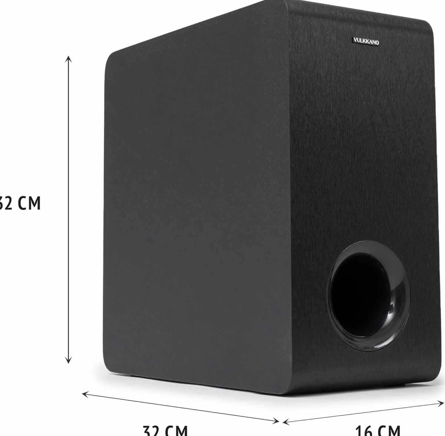 VULKKANO SUB6 MKII 6-calowy kompaktowy subwoofer aktywny z głębokim basem i eleganckim wyglądem do kina domowego, muzyki i gier wideo, częstotliwości 50Hz do 200Hz