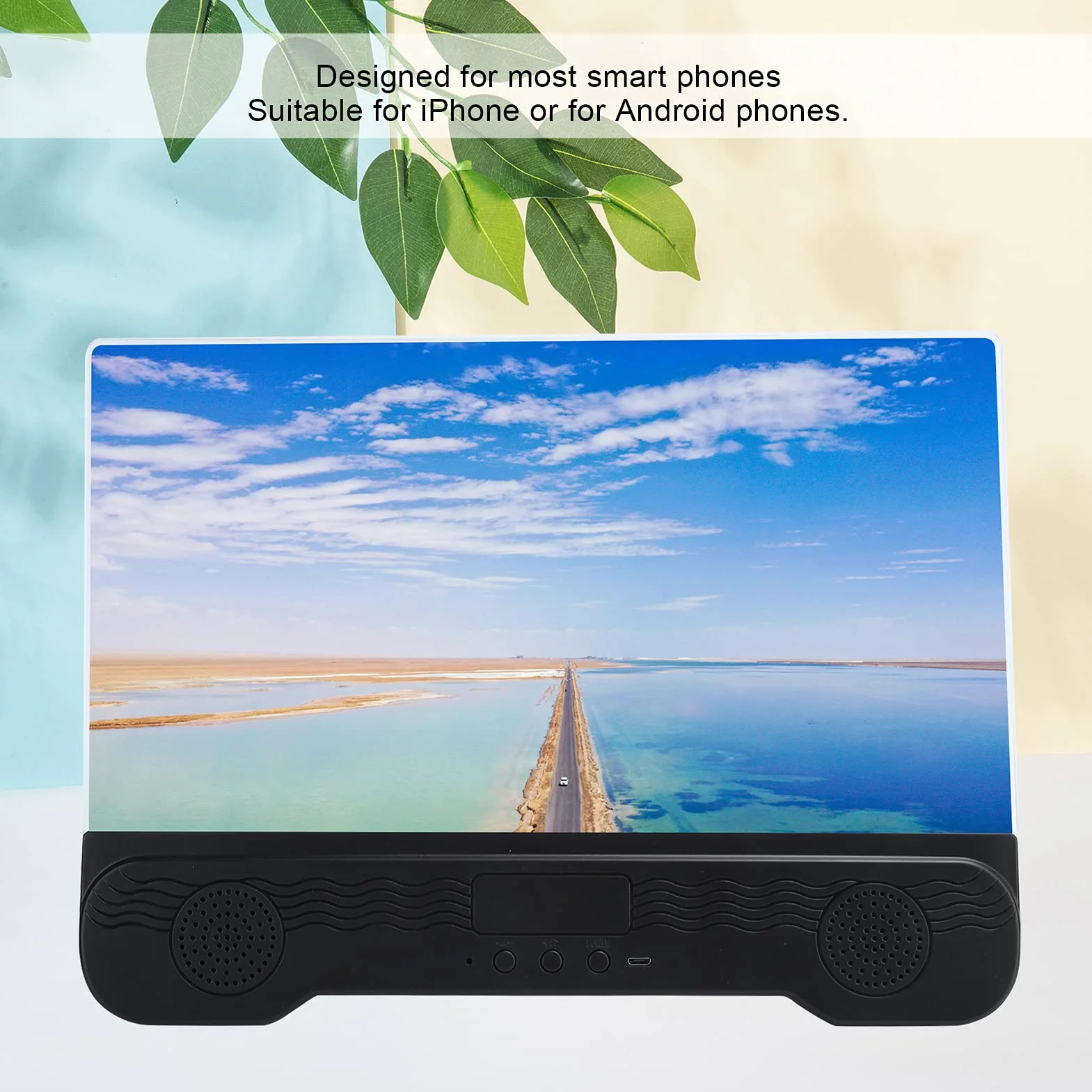 Lupa ekranu telefonu, 14-calowy ekran powiększający telefon, ekran 3D HD, lupa telefonu z filtrem niebieskiego światła, ekranu telefonu z głośnikiem-wzmacniaczem wideo