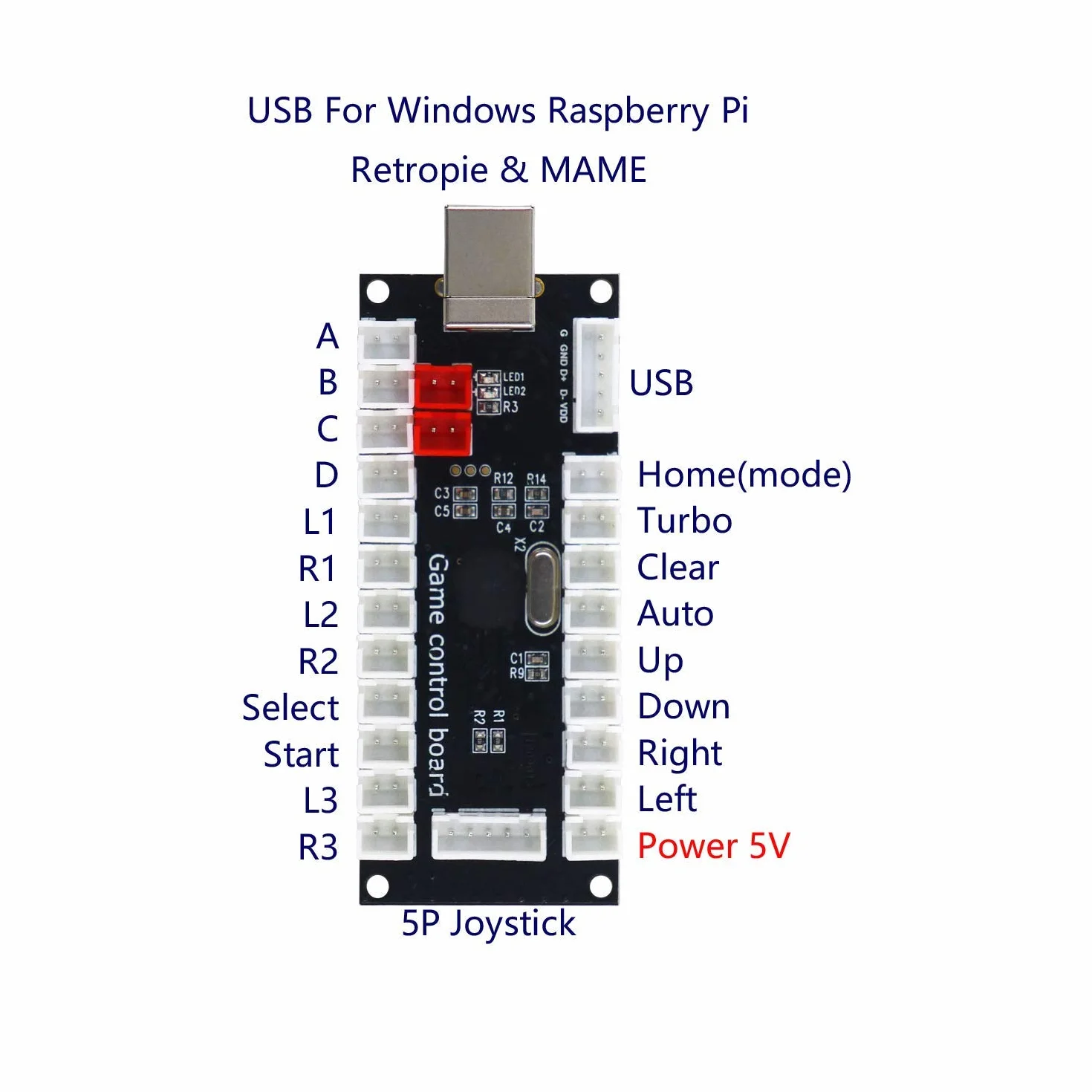 SJ@JX Arcade Game 2 Player Controller DIY Kit Microswitch Button 4&8 Way Joystick Zero Delay USB enkoder Fighting Stick Handles Console for PC MAME Raspberry Pi Retropie