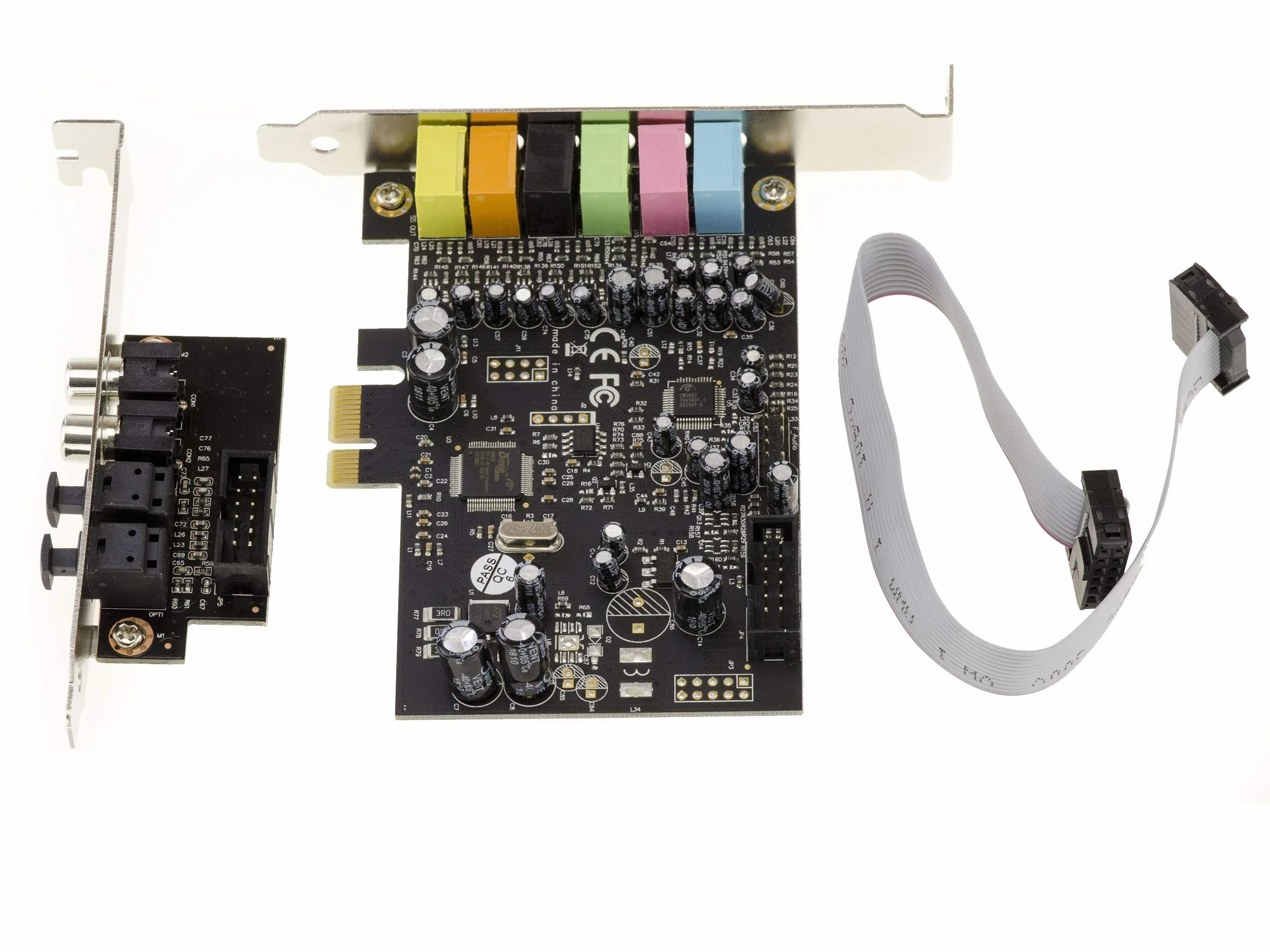 KALEA-INFORMATIQUE 7.1-kanałowa karta kontrolera dźwięku PCIe z chipsetami CMedia Oxygen CM8828 i CM9882A - cyfrowe wejścia i wyjścia SPDIF.