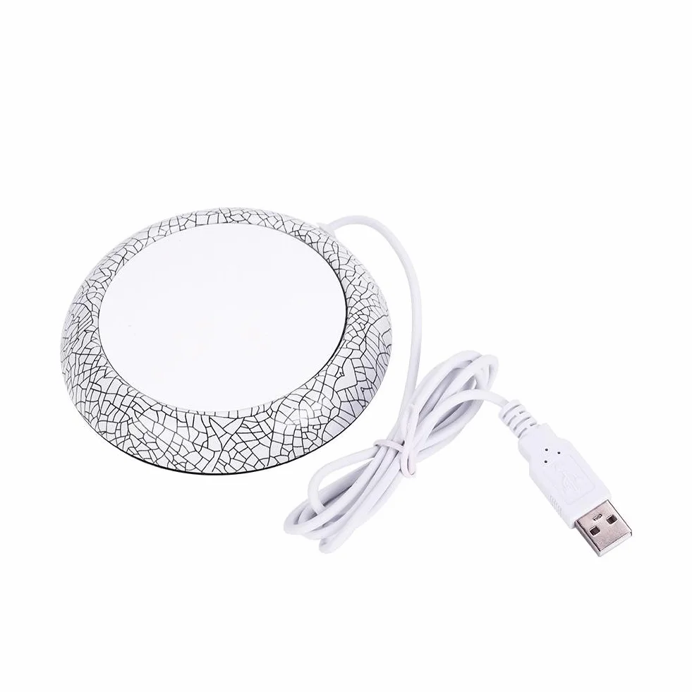 Podgrzewacz do filiżanek kawy, ładowarka USB do kuchni [wzór białej porcelany, 12]