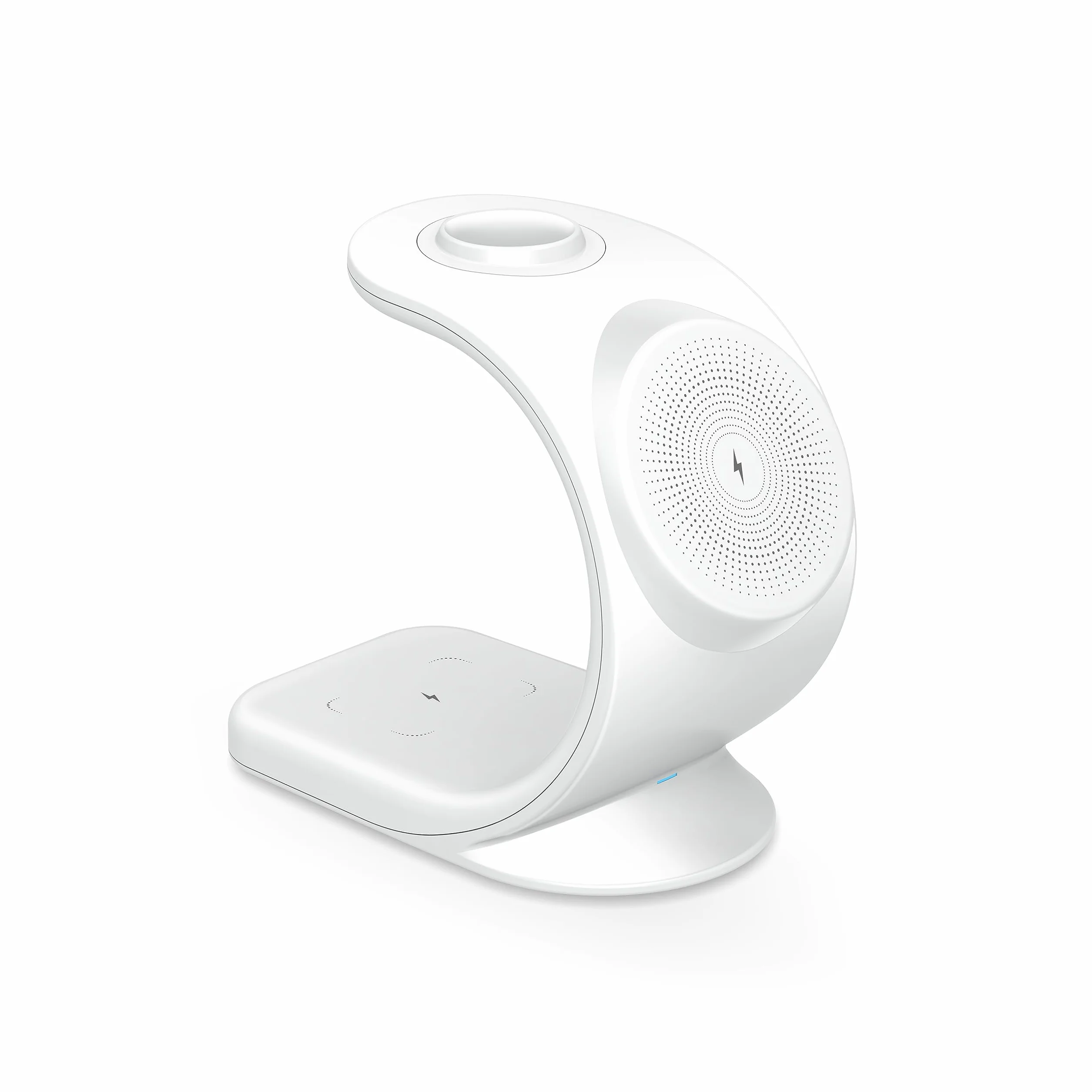 MMOBIEL Bezprzewodowa Stacja Ładująca Kompatybilna z iPhone, Apple Watch i AirPods - Bezprzewodowa Ładowarka 3 w 1 o Mocy 18 W - Magnetyczna Stacja Dokująca Kompatybilna z Qi Magsafe - Biała