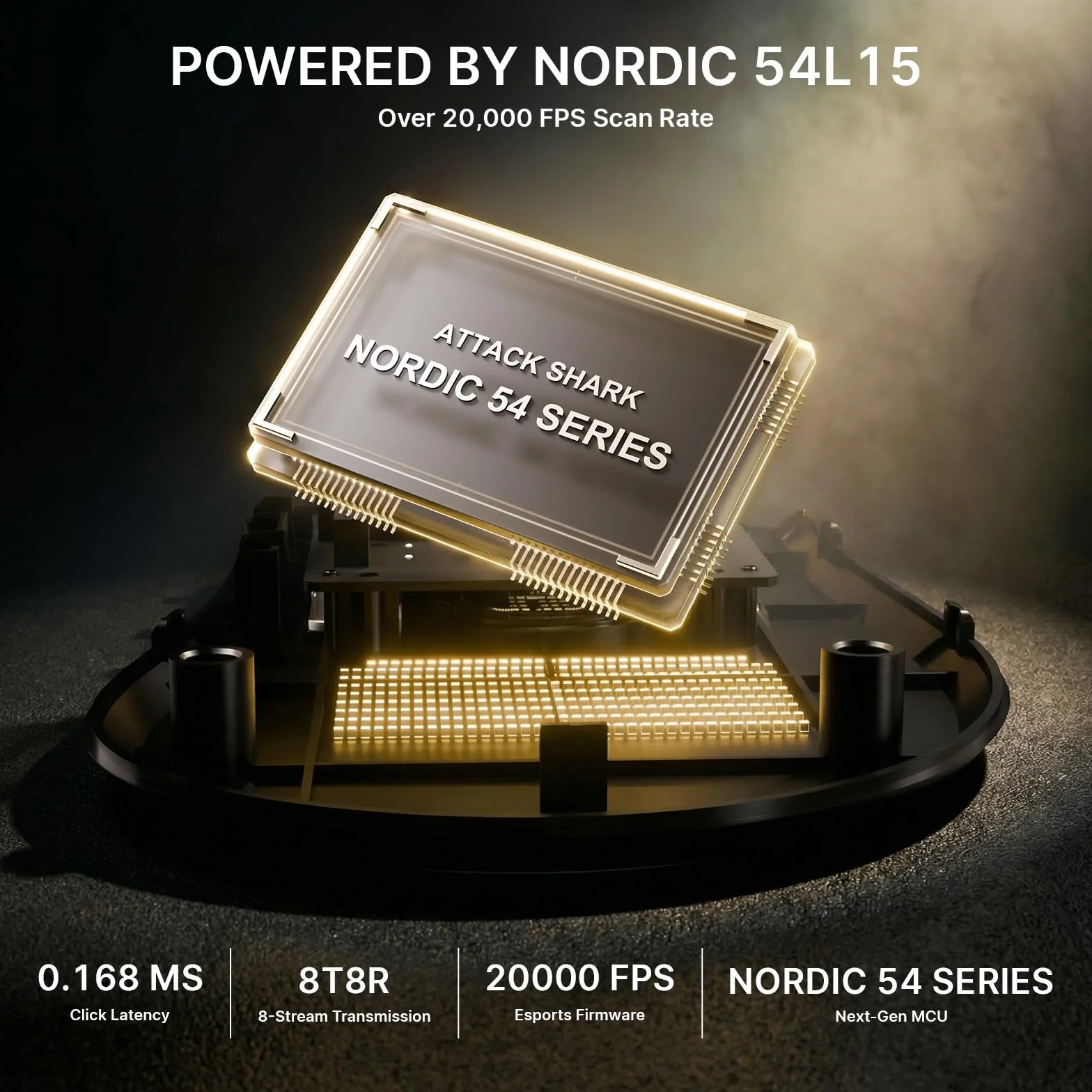 ATTACK SHARK V8 Bezprzewodowa Mysz Gamingowa 8000Hz, Chip Nordic 54L15, Sensor PAW3950MAX, 59g Ultralekka, 42000 DPI, 20 000 FPS, Ergonomiczna, BT / 2,4GHz / Przewodowa, Powłoka Ice, PC/Win, Czarny