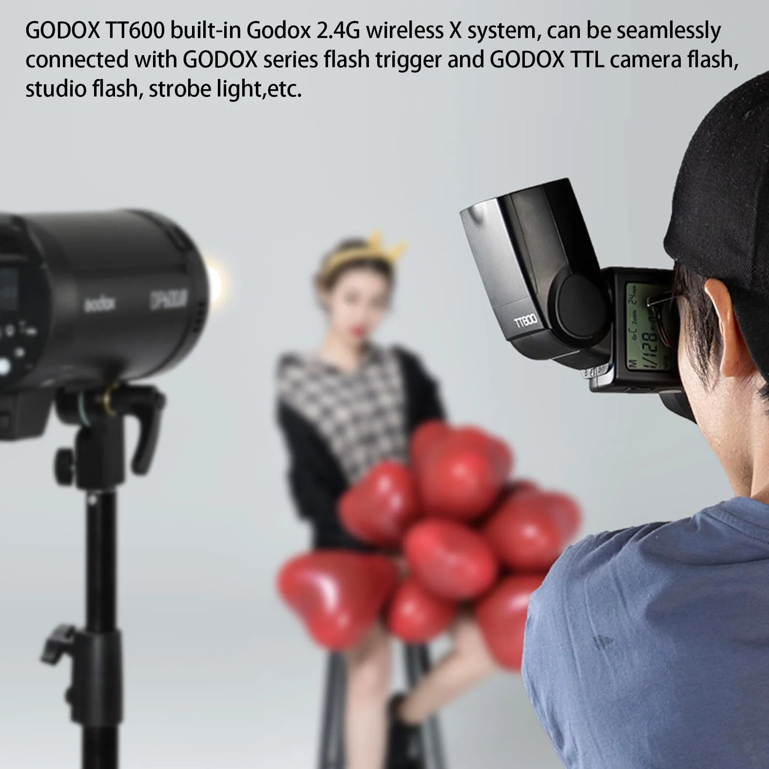 Godox TT600 Speedlite bezprzewodowa lampa błyskowa 2,4 G, master/slave, flash z wbudowanym systemem wyzwalania, do aparatów Canon, Nikon, Pentax, Olympus, Fujifilm, Panasonic