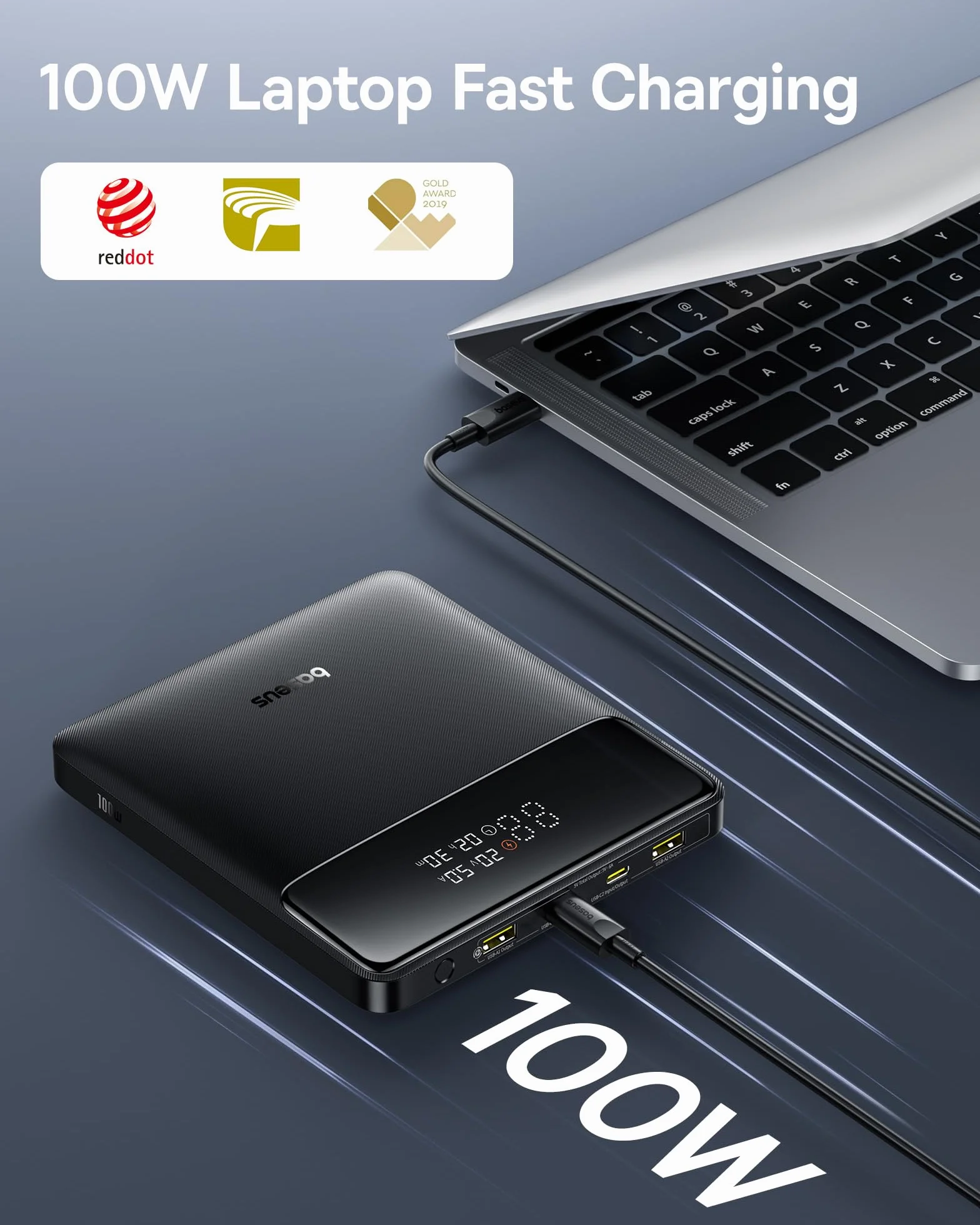 Baseus Blade H1 cyfrowy wyświetlacz power bank 20000 mAh 100 W