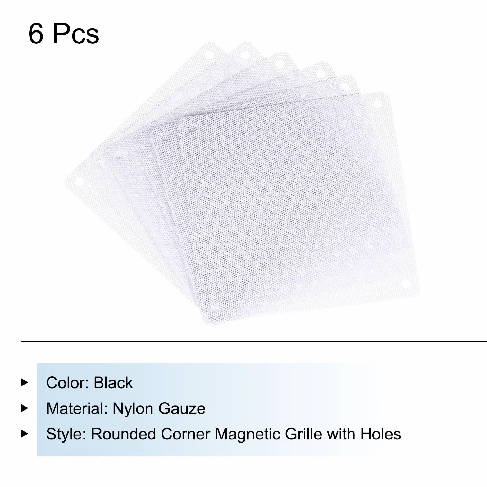 sourcing map 6 sztuk PC filtr przeciwpyłowy, 120 x 120 mm PCW, obudowa komputera, kratka chroniąca przed kurzem do obudowy komputera, głośników, kolor biały