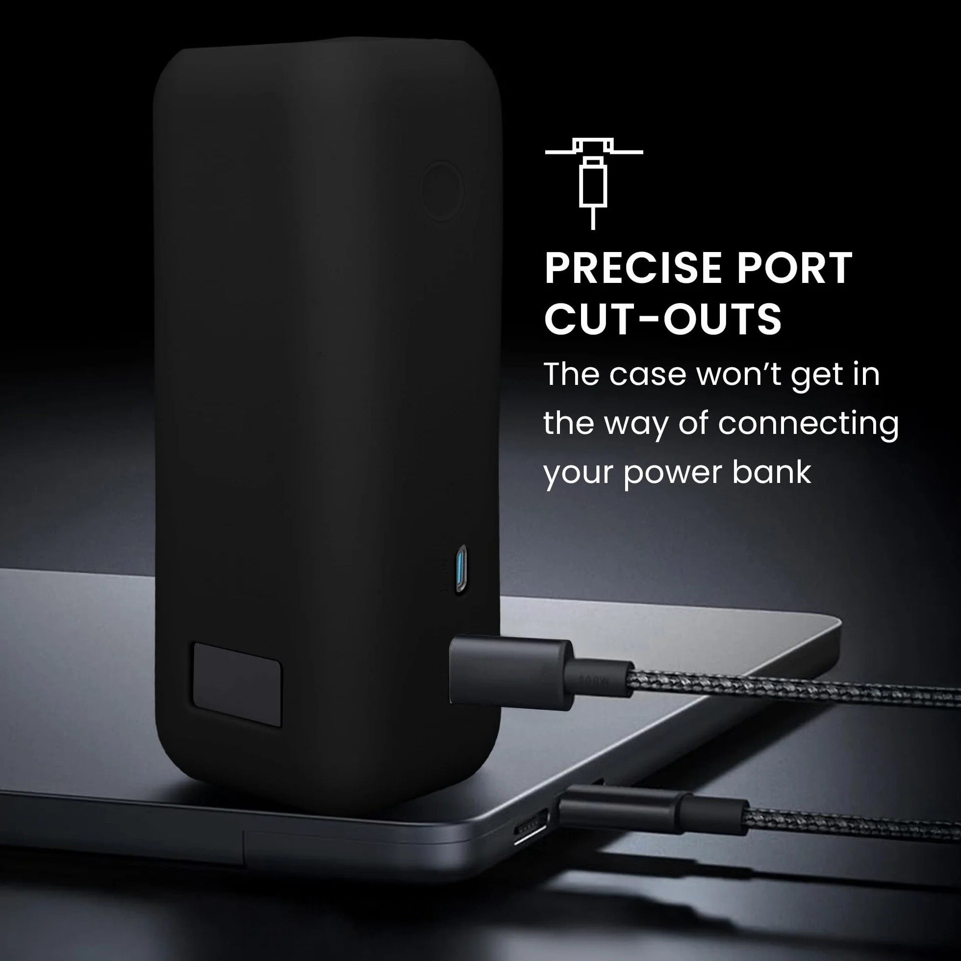 kwmobile Etui kompatybilne z Anker Power Bank 25000mAh (A1695H11) Etui - Silikonowe etui ochronne do Power Bank Bateria zewnętrzna - czarna