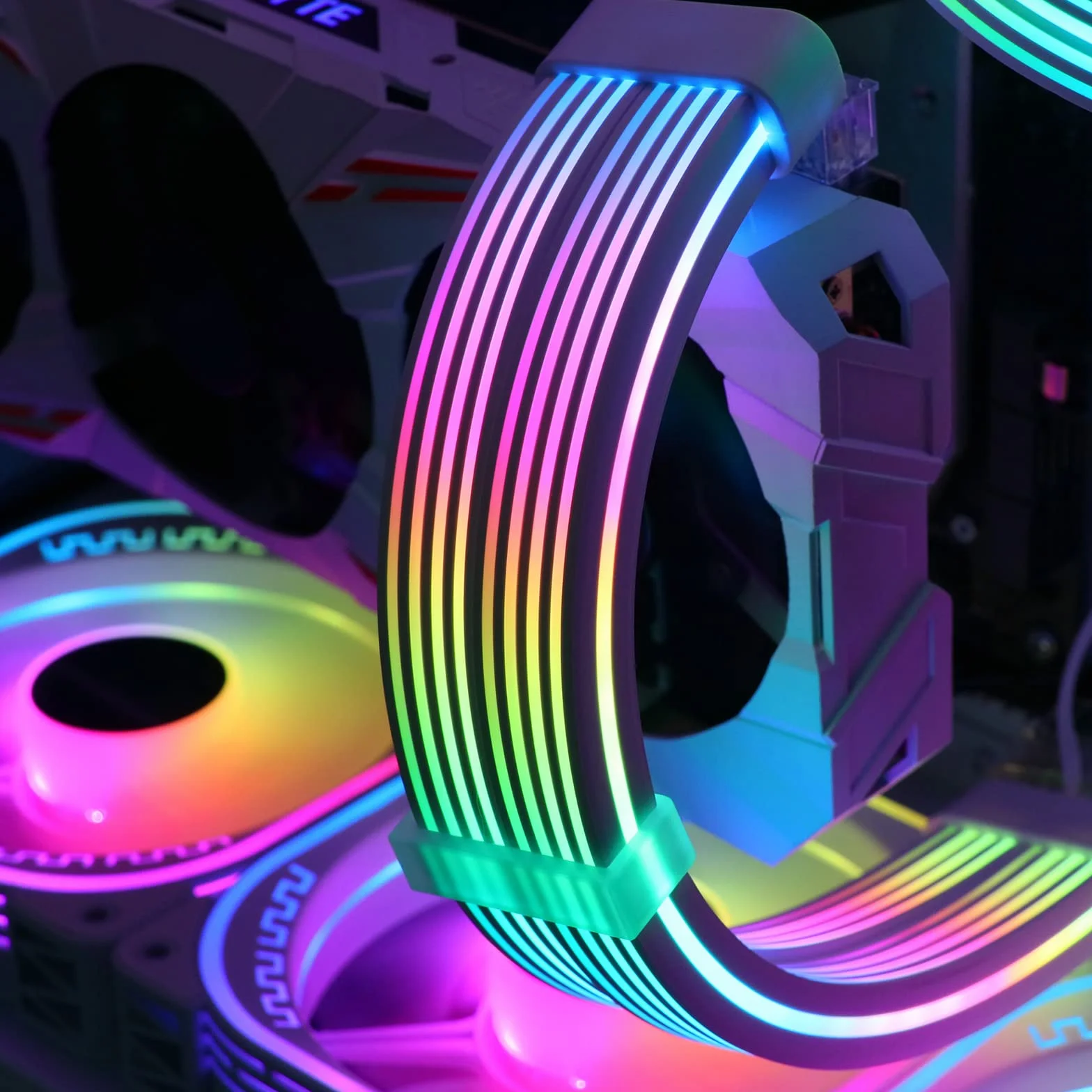 Sirlyr Kable ARGB PC, 2 x 8-pinowe podkaszarki, zasilacz karty graficznej PC, kabel GPU 5 V, 3-pinowy synchronizacja RGB