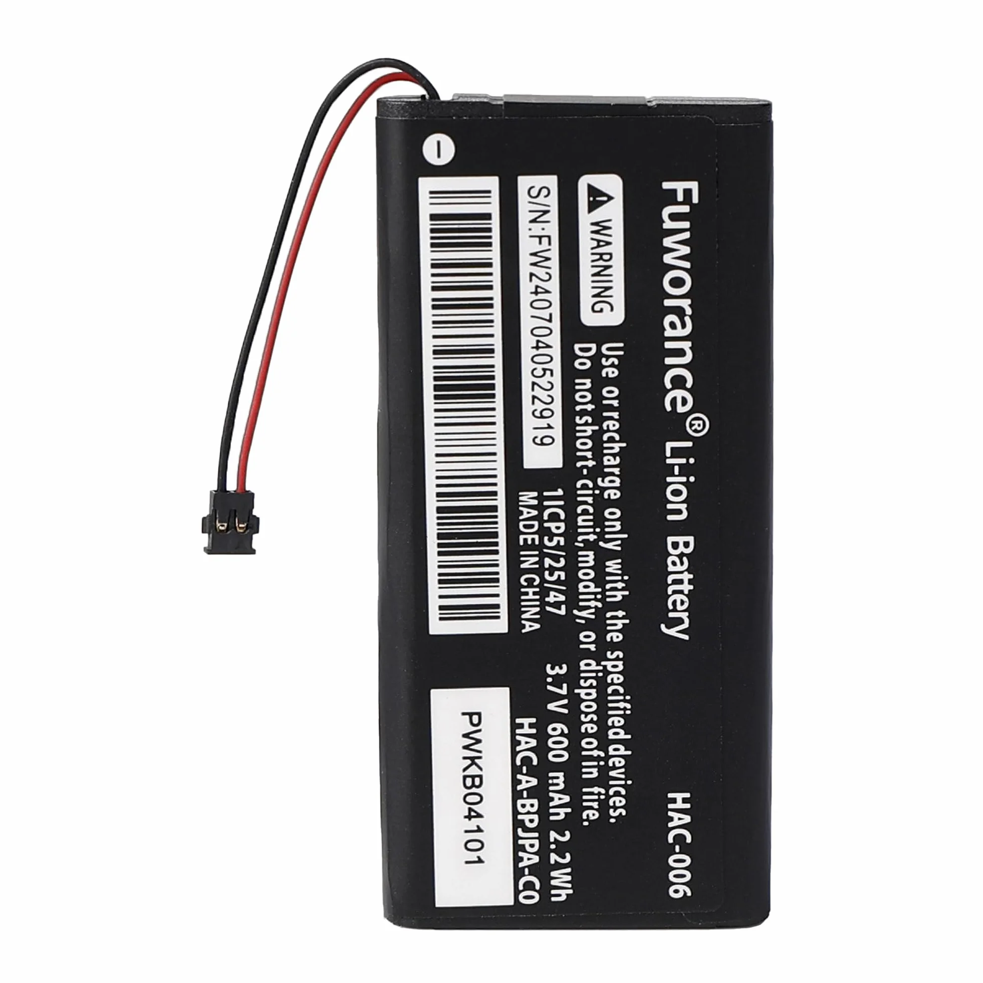 2 szt. Bateria 600 mAh, 3,7 V, kompatybilna z Nintendo Switch Joy-Con Controller HAC-006, HAC-015, HAC-016, HAC-A-JCL-C0, HAC-A-JCR-C0, lewa właściwa konsola do gier, wymienna bateria