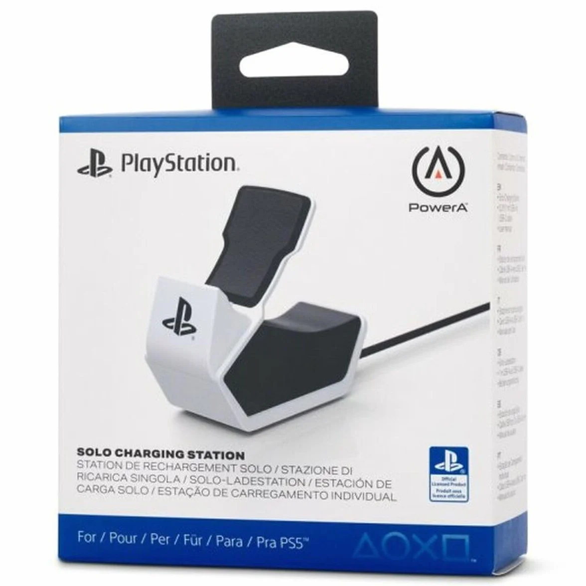 Biała stacja ładująca solo PowerA do kontrolera bezprzewodowego DualSense, Ładowanie kontrolera DualSense, ładowanie, Sony PlayStation, PS5, oficjalnie licencjonowane