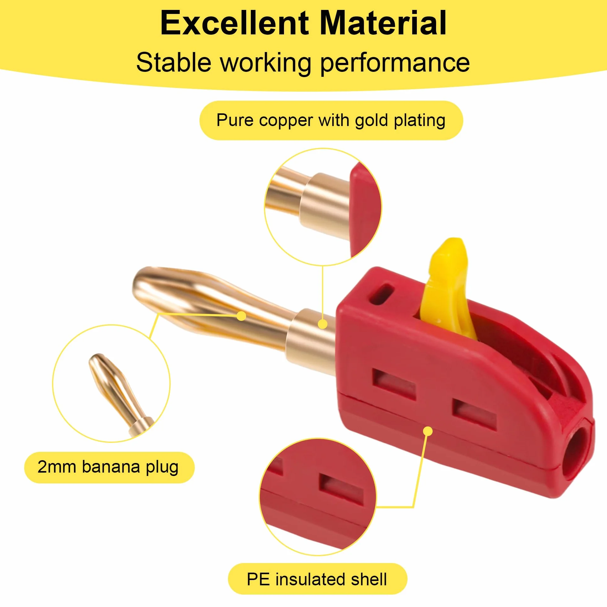 10 sztuk wtyków bananowych, 4 mm, wtyki bananowe, 32 A, konwerter wtyczek bananowych, konwerterów do stopni wyjściowych HiFi, urządzeń stereo, pudełek, kabli, odbiorników AV, szybkozłączy