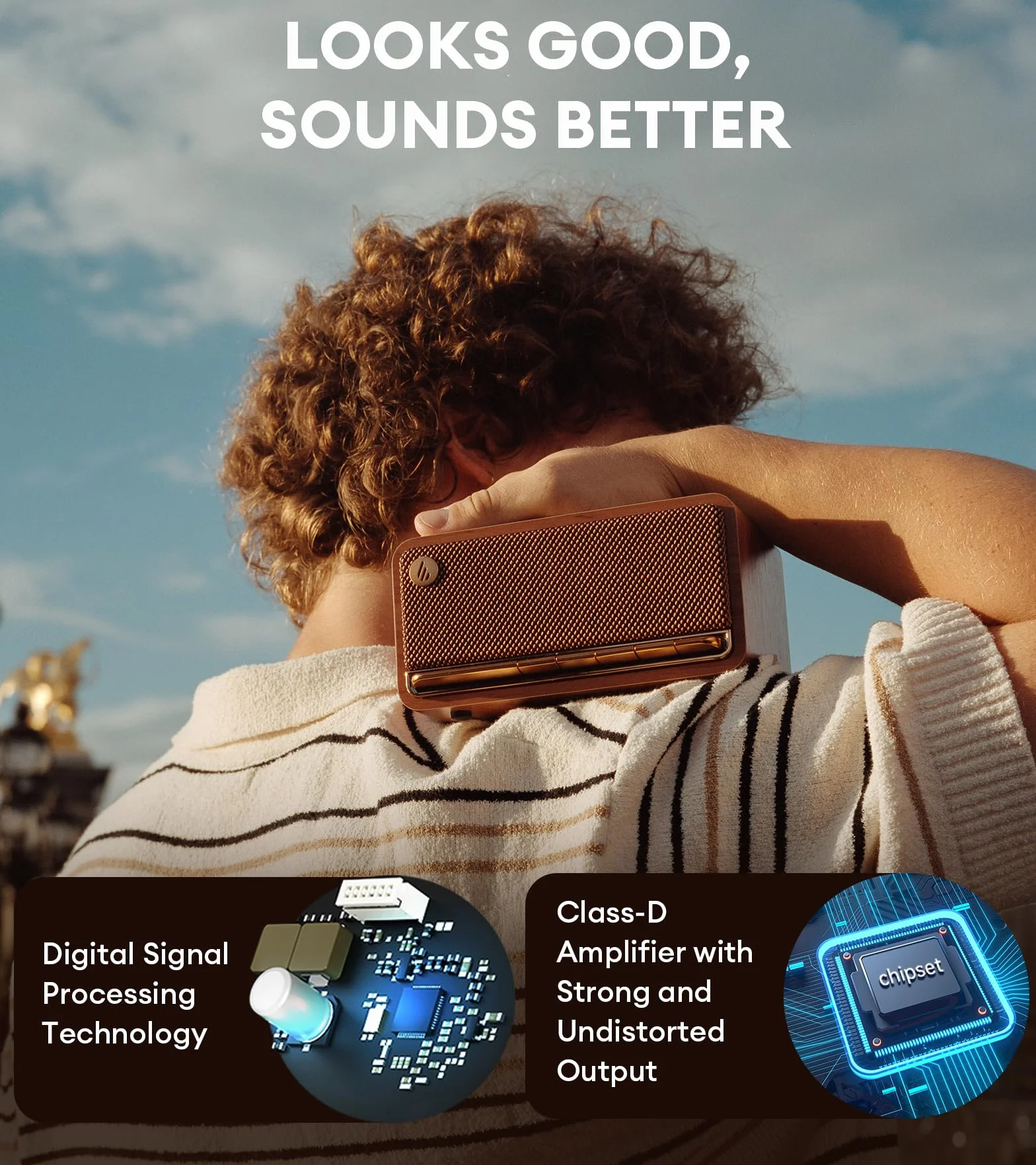 Edifier MP230 Bluetooth Głośnik przenośny, głośnik bezprzewodowy z dźwiękiem stereo do użytku domowego i podróży na zewnątrz, 9 godzin odtwarzania, obsługuje AUX, USB-C, kartę TF, 20W RMS