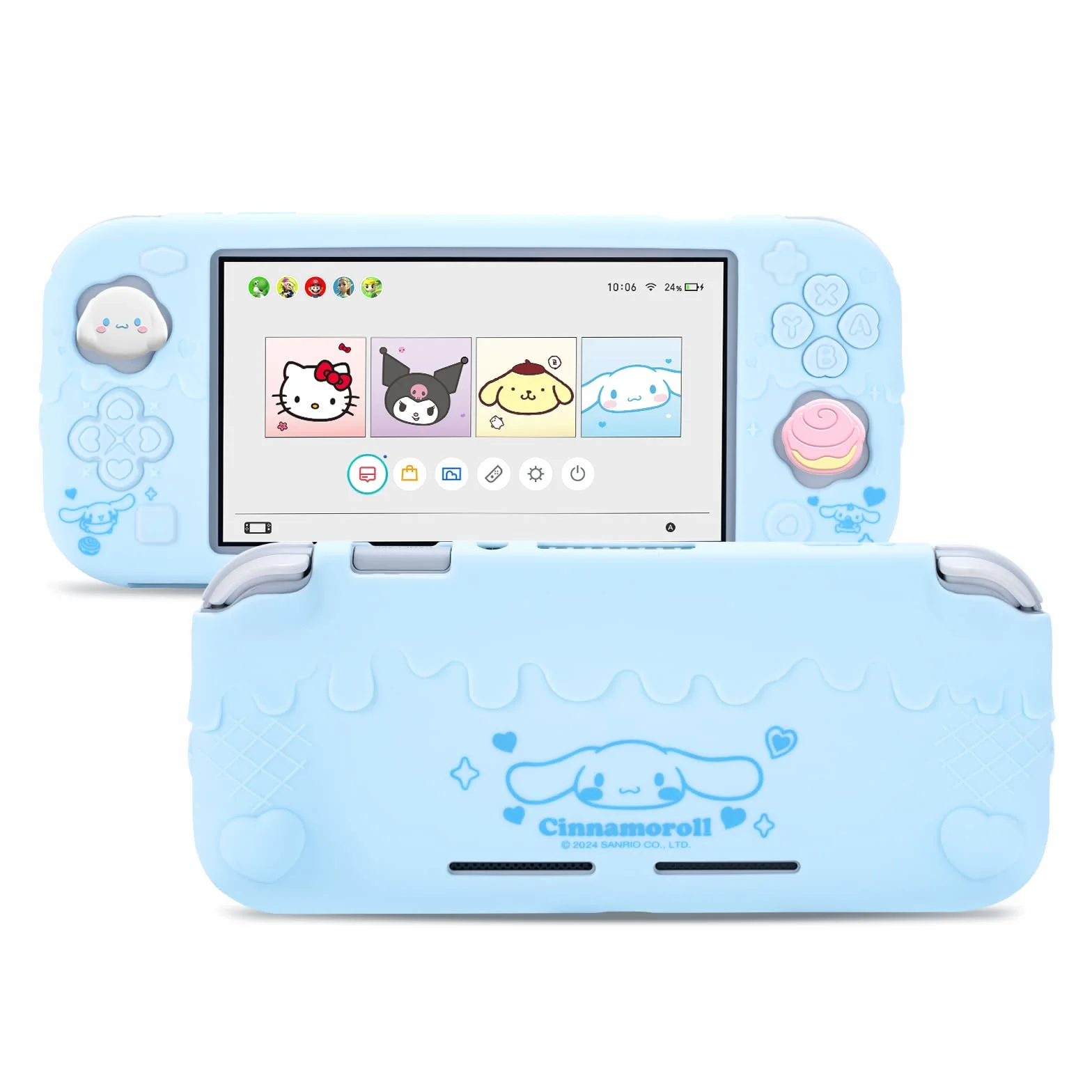 Kuitmor Etui na Switch Lite, Miękka Osłona Silikonowa, Ochrona Przed Zarysowaniami, Kompatybilna z Switch Lite 2019 z 2 Pokrywkami na Gałki