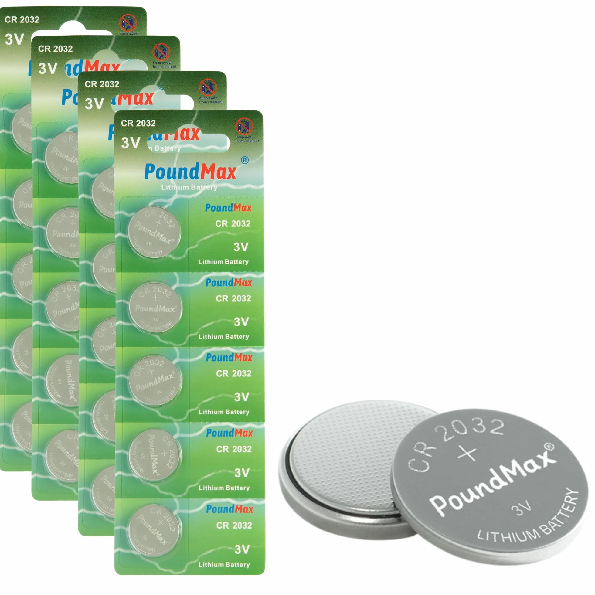 20 x PoundMax 2032 CR2032 DL2032 ECR2032 3V baterie litowe
