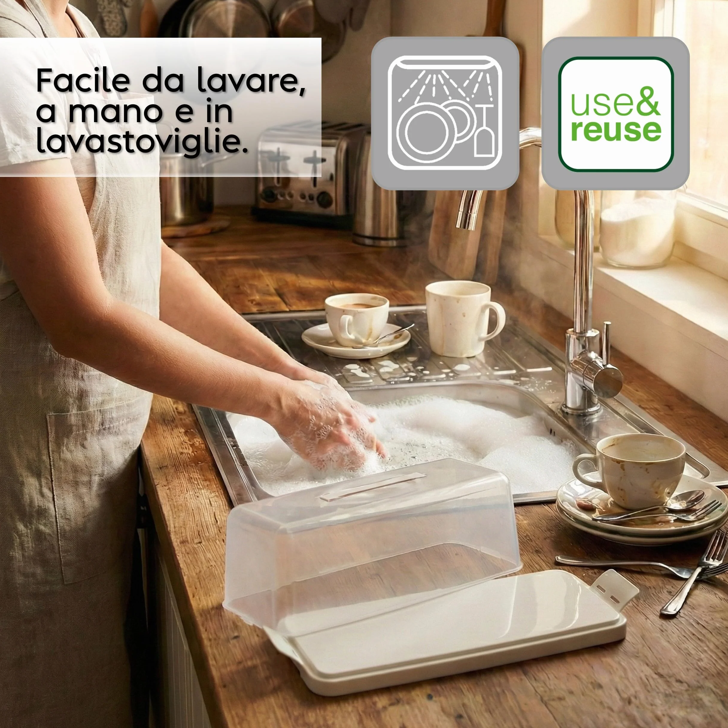 Uchwyt na Plumcake Plastikowy Pojemnik na Bochenek 34,4 x 14,8 x 14,2 cm Biały 0% BPA Bez ftalanów