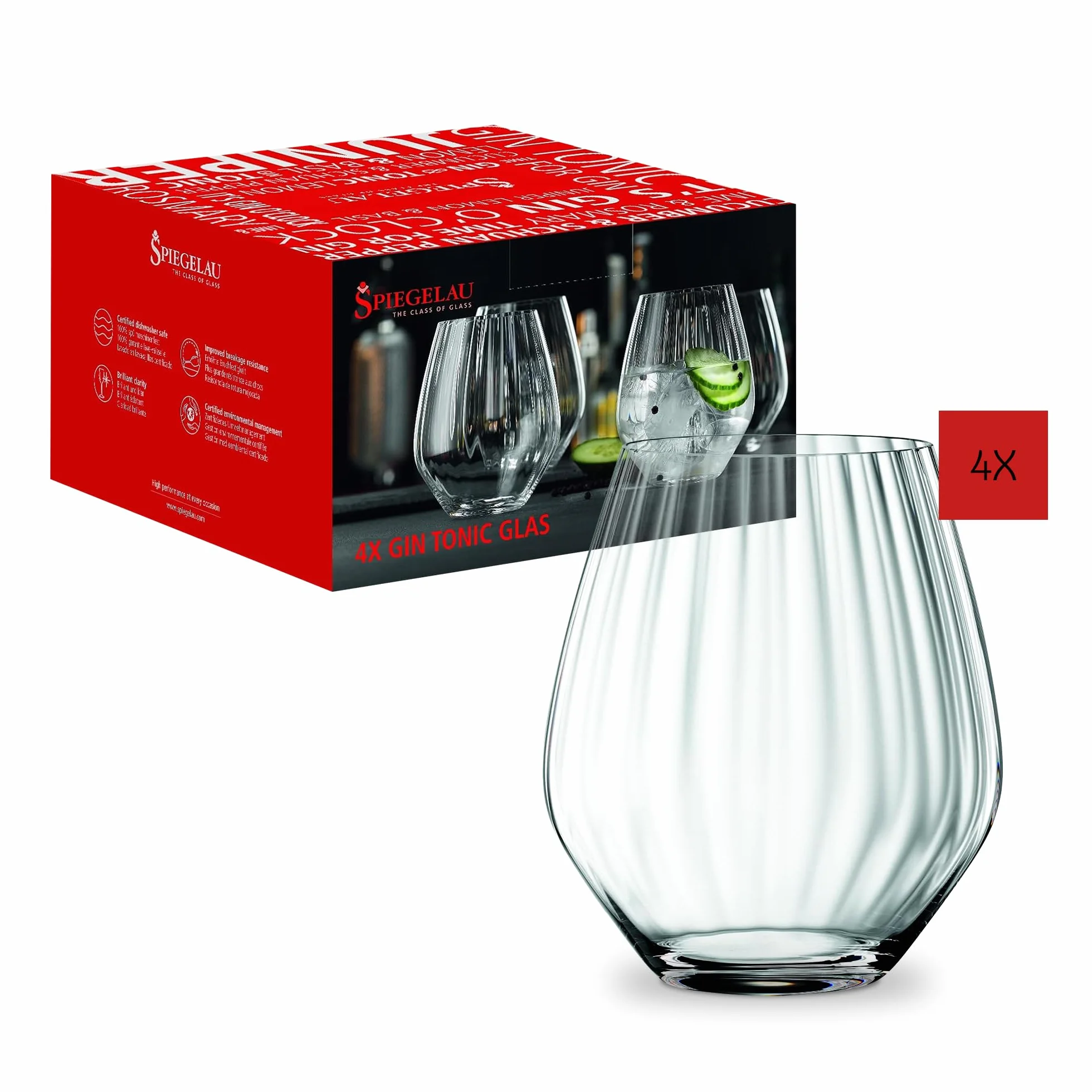 Spiegelau & Nachtmann 4-częściowy zestaw szklanek do ginu 625 ml szkło kryształowe
