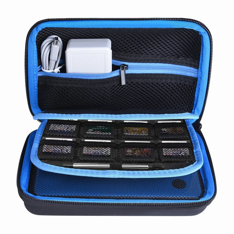 AUSTOR Twarda torba do przenoszenia do nowego 3DS XL czarna/niebieska, niebieski