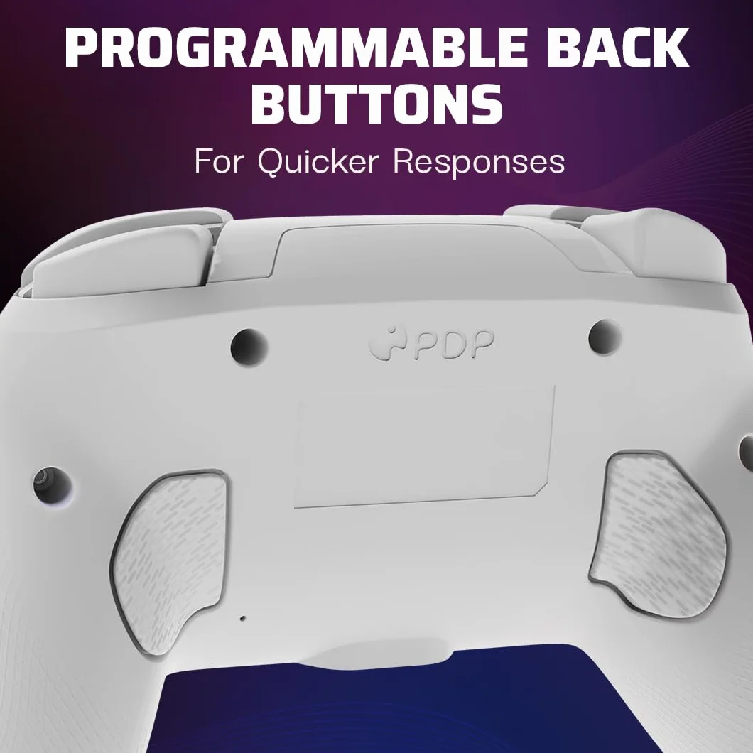 PDP Afterglow Wave Wireless Pro Controller for Nintendo Switch OLED, 8 RGB LED Zones, 30ft Range, 20H Battery White