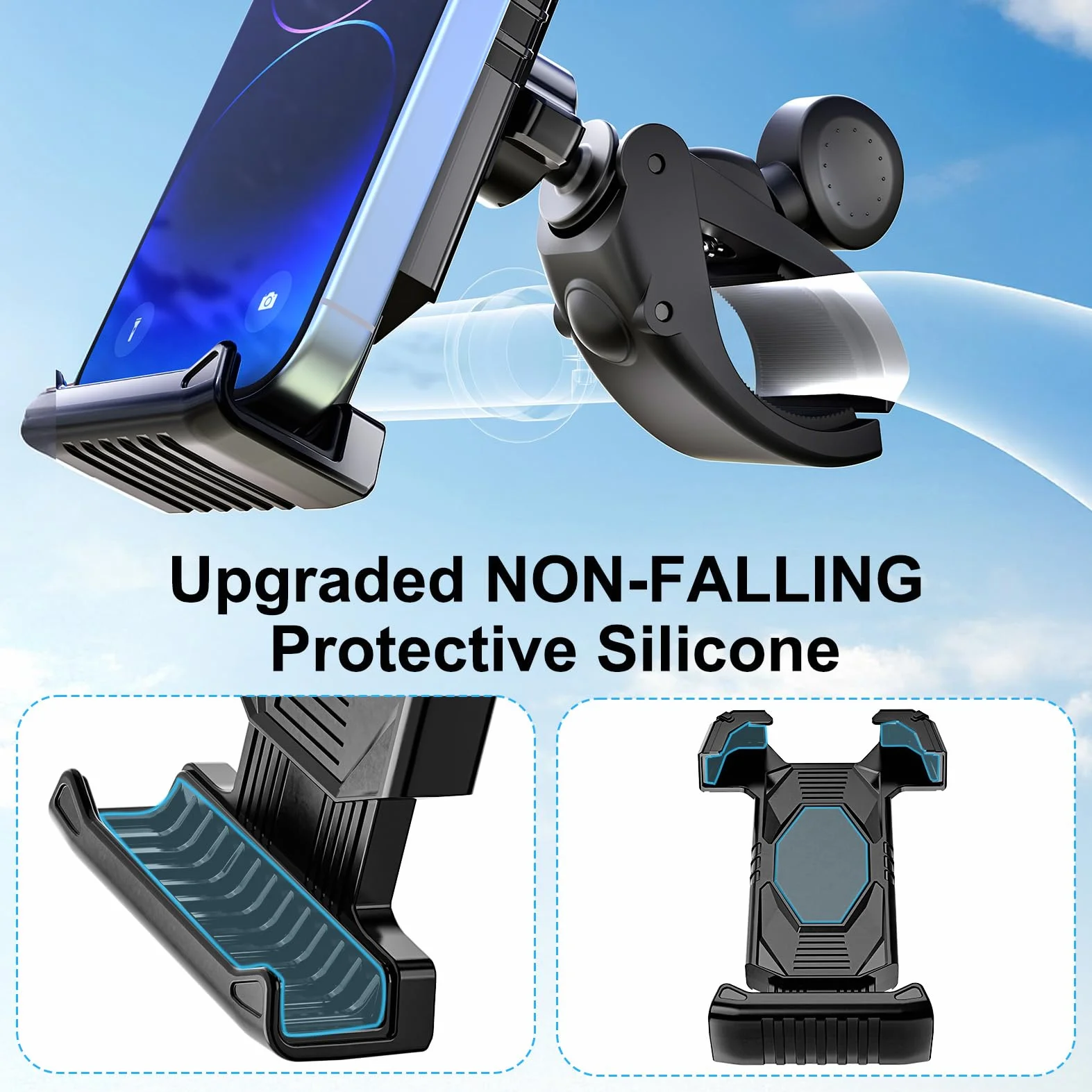Motocykl uchwyt na telefon komórkowy, uchwyt 360° obrotowy kompatybilny z iPhone/Galaxy 4.7"-7" Smartphone