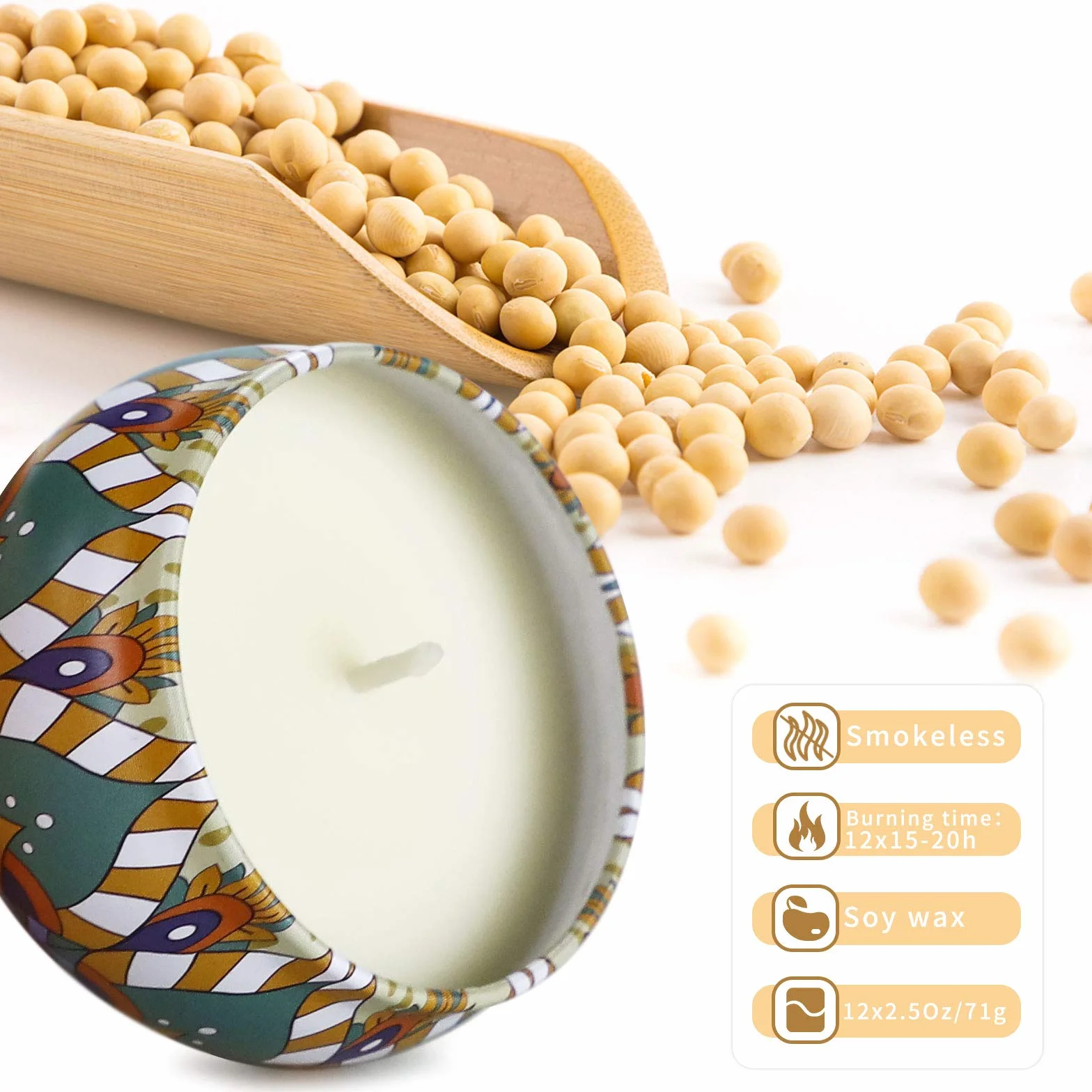 YMing Zestaw świec zapachowych dla kobiet, 12-pak naturalnego wosku sojowego 850 ml, świece zapachowe do domu, idealne na randkę, do kąpieli, jogi, na urodziny, walentynki, Dzień Matki, prezenty