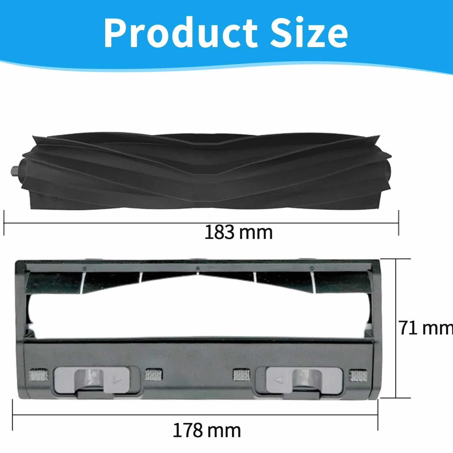 Ecovacs X1 X1e OZMO N10 N8 N5 T20 T10 T9 T8 T5 950 Omni Plus Turbo Pro szczotka gumowa główna pokrywa czarny