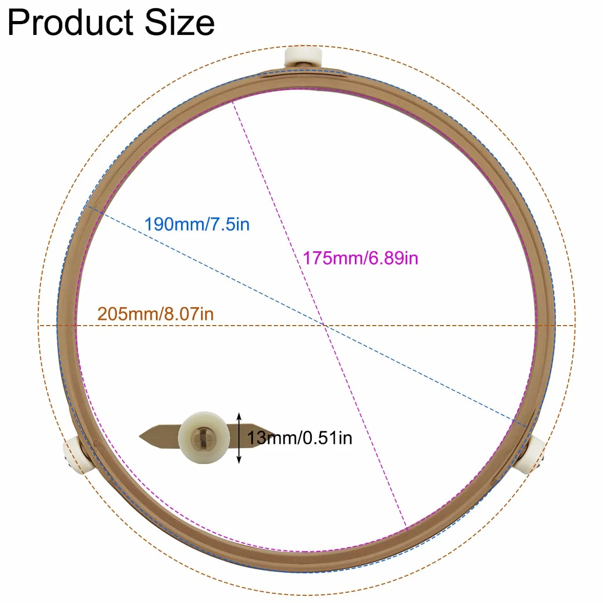 Pierścień obrotowy do kuchenki mikrofalowej 7,5", z rolkami o wysokości 14 mm, taca obrotowa 7,5 cala / 19 cm, środkowa szklana płyta tacki, uchwyt wsparcia zamiennik, wewnętrzny pierścień